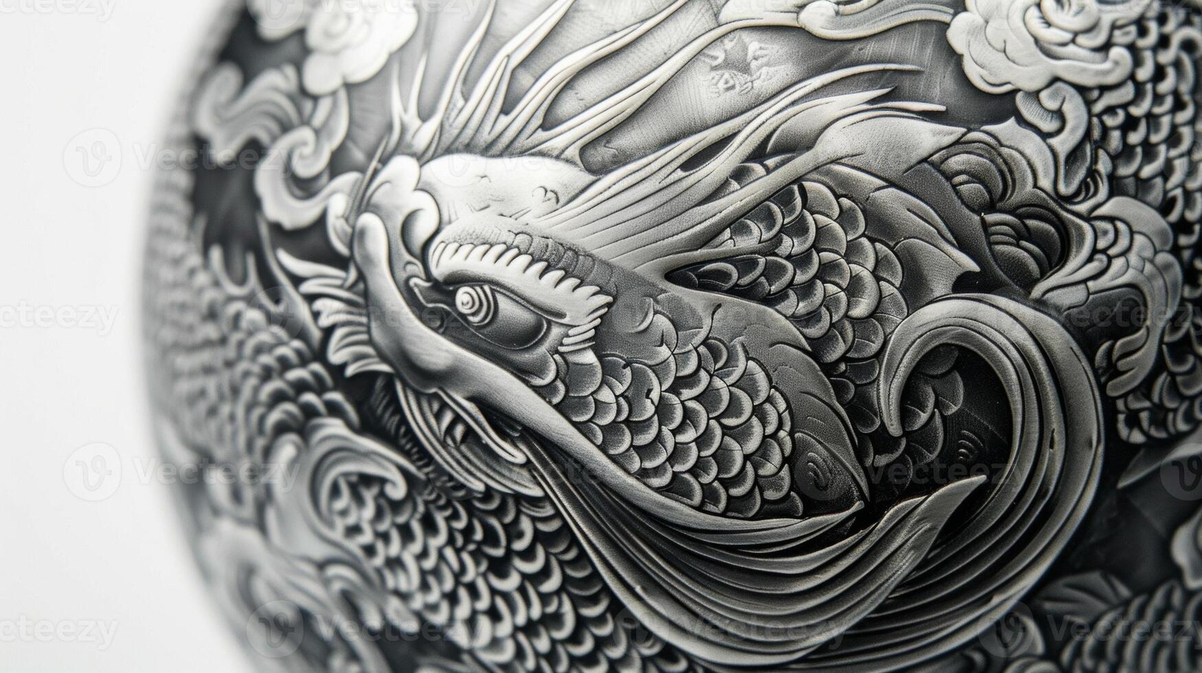 The intricate designs and engravings on a Tai Chi ball used for improving focus and coordination highlighting the attention to detail and discipline involved in these practices photo
