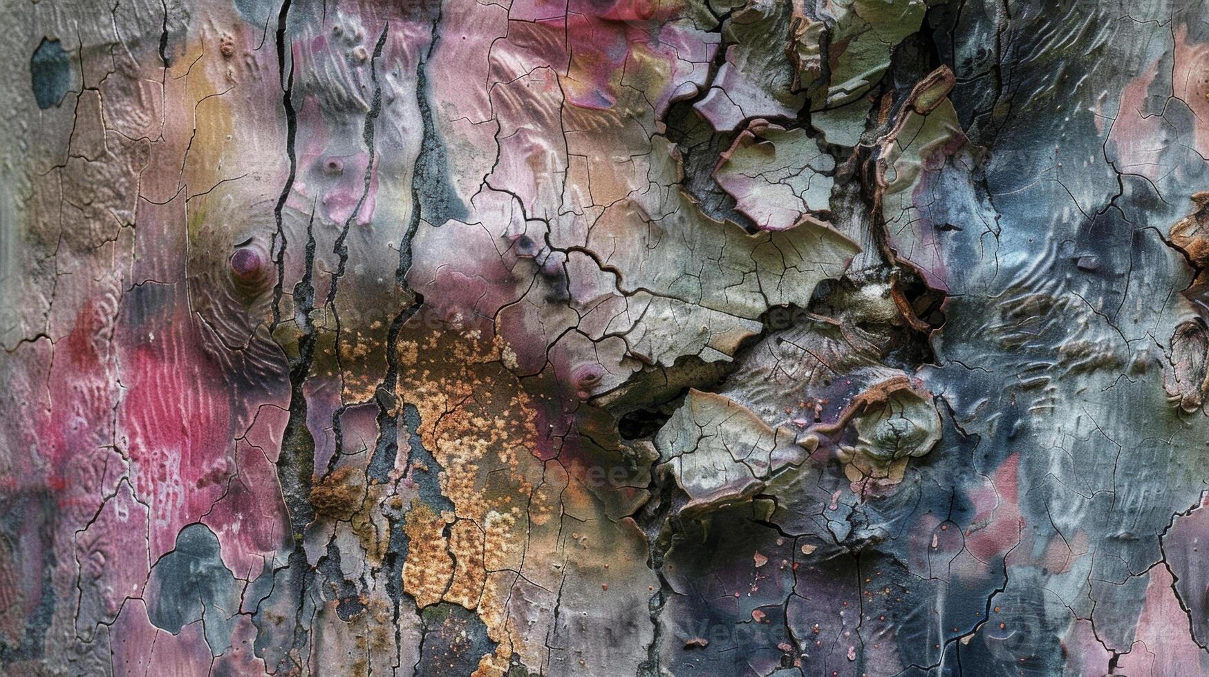 The rough texture of a tree trunk adorned with natural colors and patterns serving as a reminder of the strength and resilience of natures bounty photo