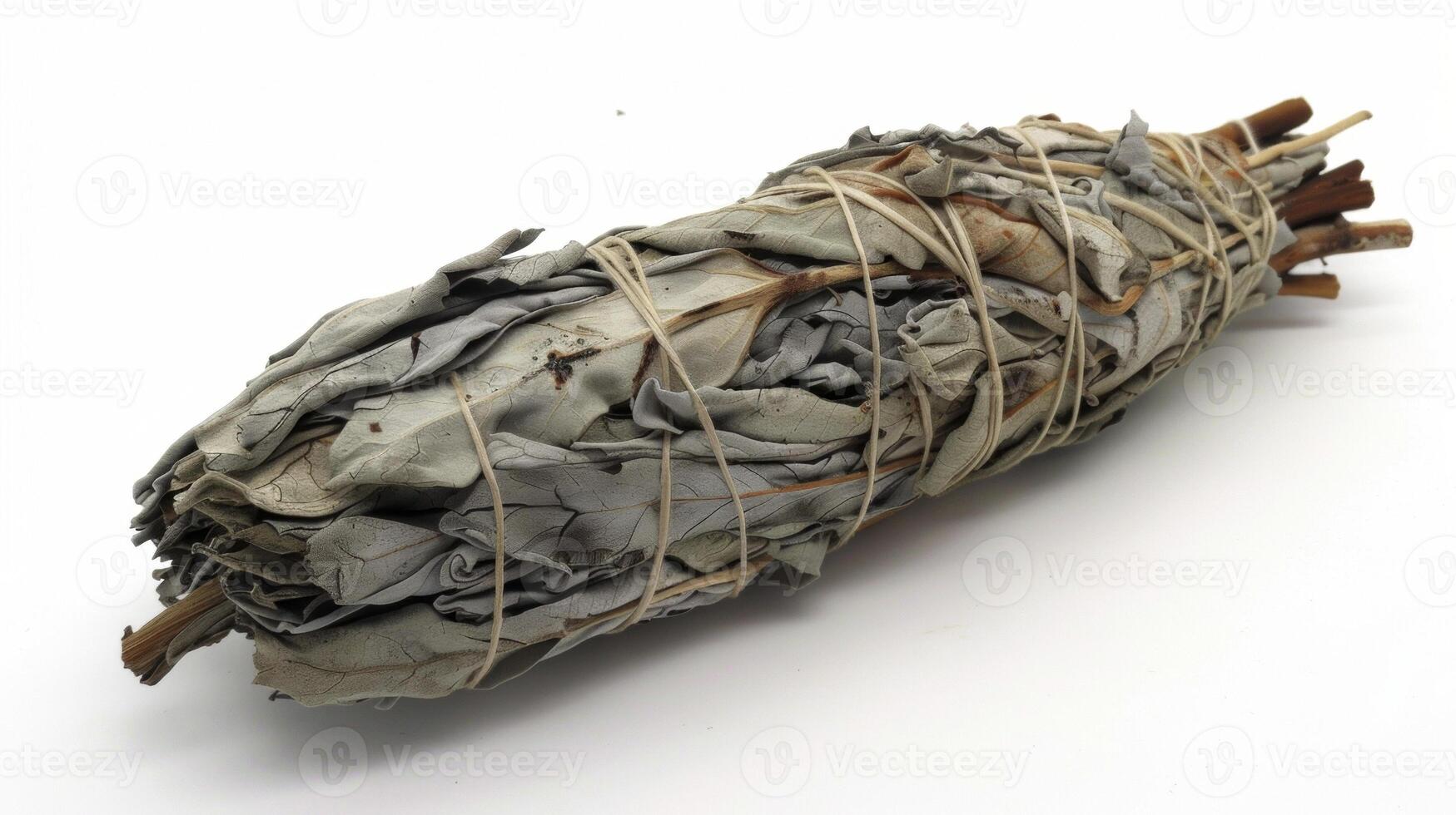 A bundle of dried sage traditionally used in smudging rituals to cleanse the body and mind of negative energy and promote healing photo