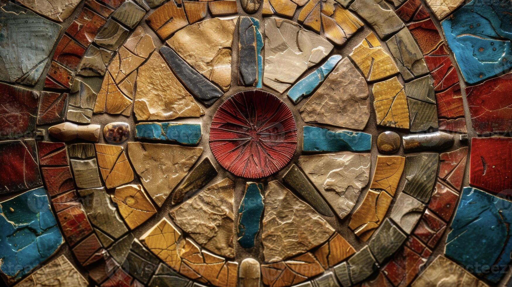 A closeup of a medicine wheel a symbol of balance and harmony in the spiritual teachings of many Native American tribes photo