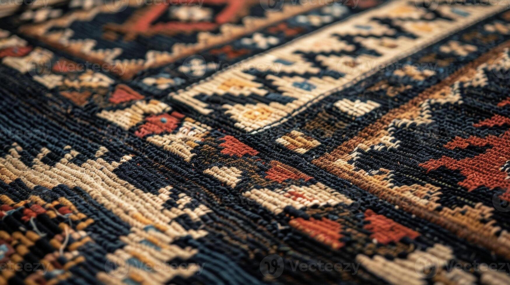 A woven pattern on a traditional Navajo rug infused with symbols and stories meant to guide and protect those who walk upon it photo