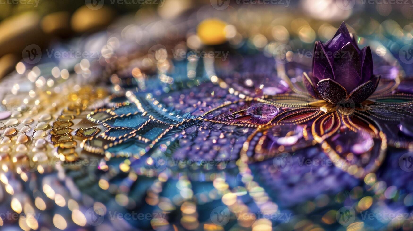 A mandala with intricate patterns and vibrant colors representing the interconnectedness of all beings and the infinite potential for healing through Reiki energy photo