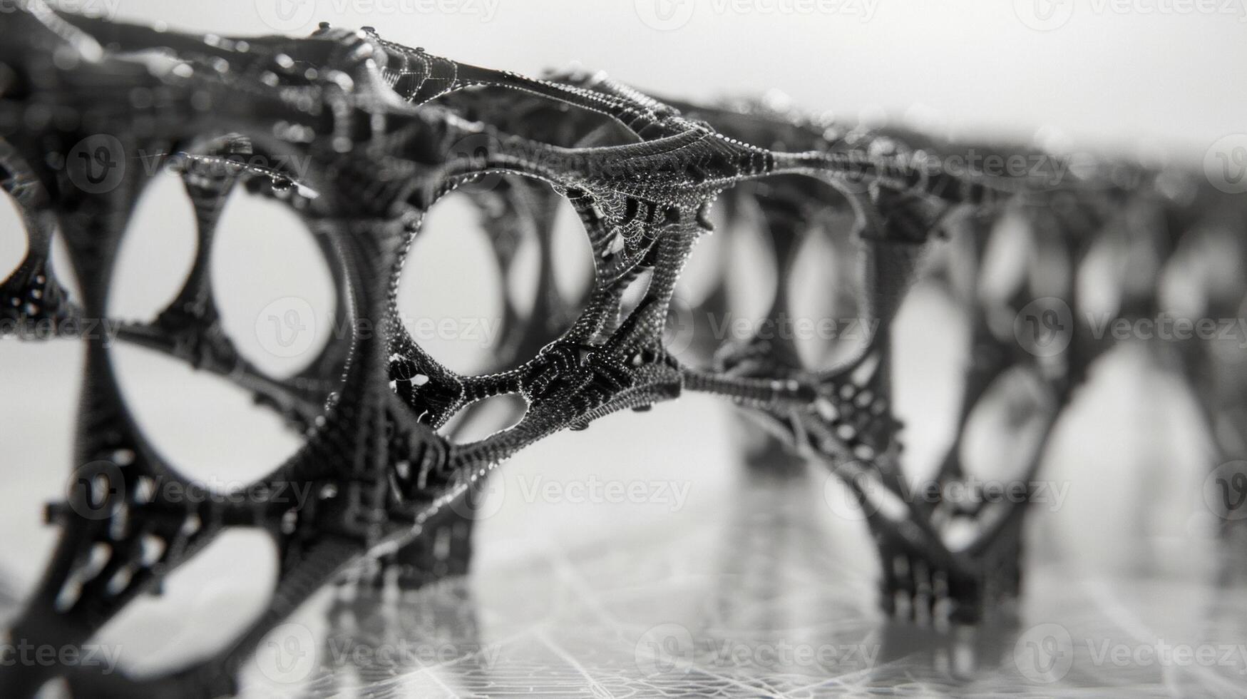 A side view of an aerographite truss structure revealing its thin and delicate layers that somehow manage to support a heavy weight. The materials incredible strengthtoweigh photo