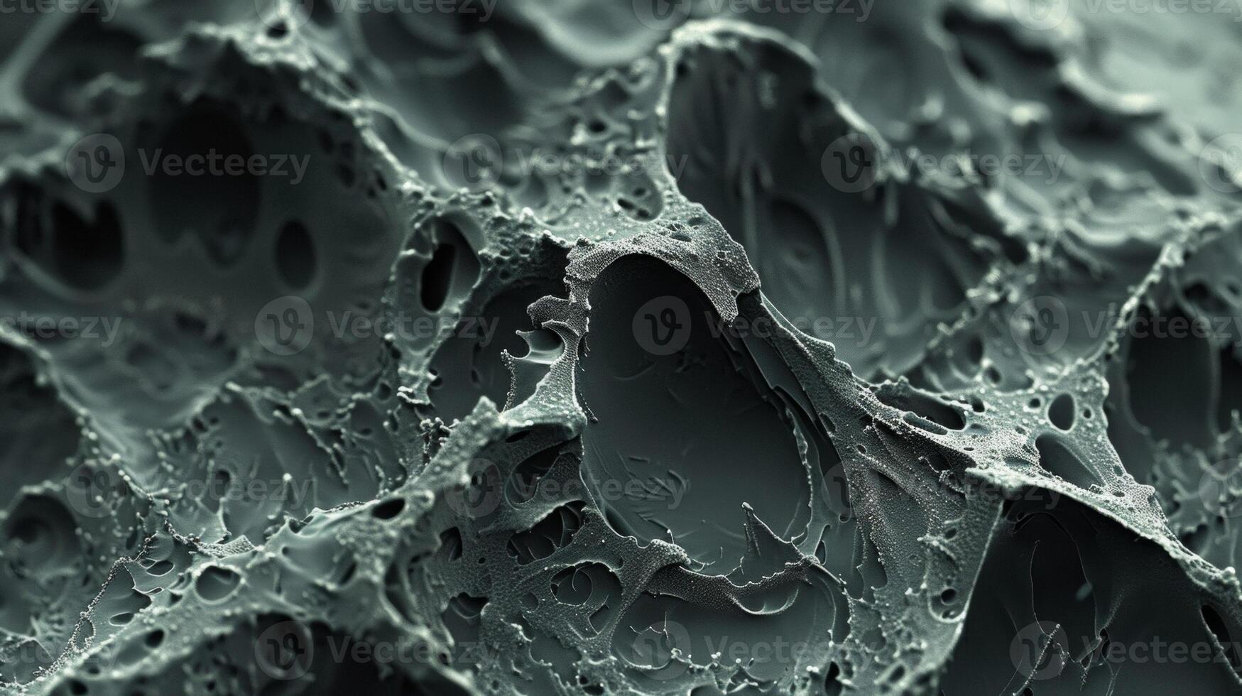 A microscopic view of the surface of a shape memory alloy revealing the rugged texture and composition that give it its dynamic shape memory capabilities photo