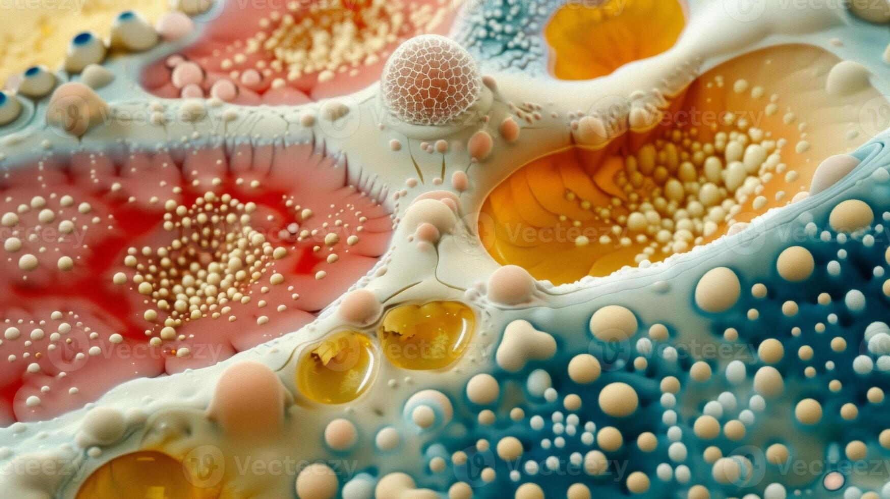 A closeup of a crosssection of a nanoparticle encapsulated in a liposomal carrier. The lipid membrane can protect sensitive drugs from degradation and facilitate their transpor photo