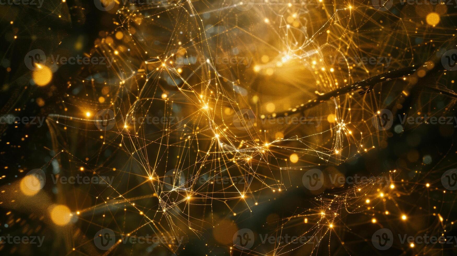 Intense beams of light illuminate a complex network of metal wires and circuitry representing the intricate neural networks of an artificial intelligence designed to aid i photo