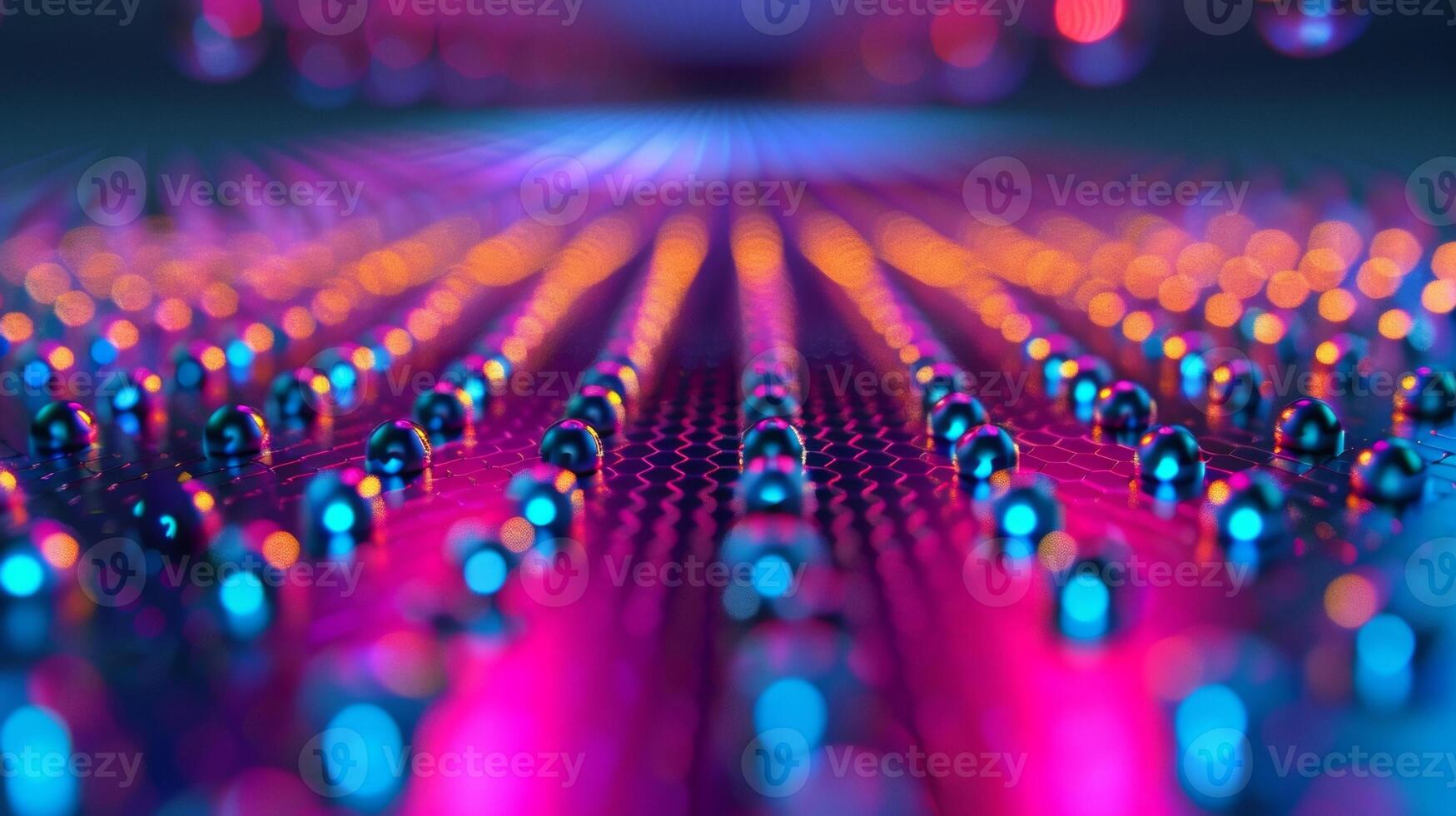 A detailed view of the atomic structure of a graphene lattice with its perfectly aligned carbon atoms forming a strong lightweight foundation for the highperforming transistor photo