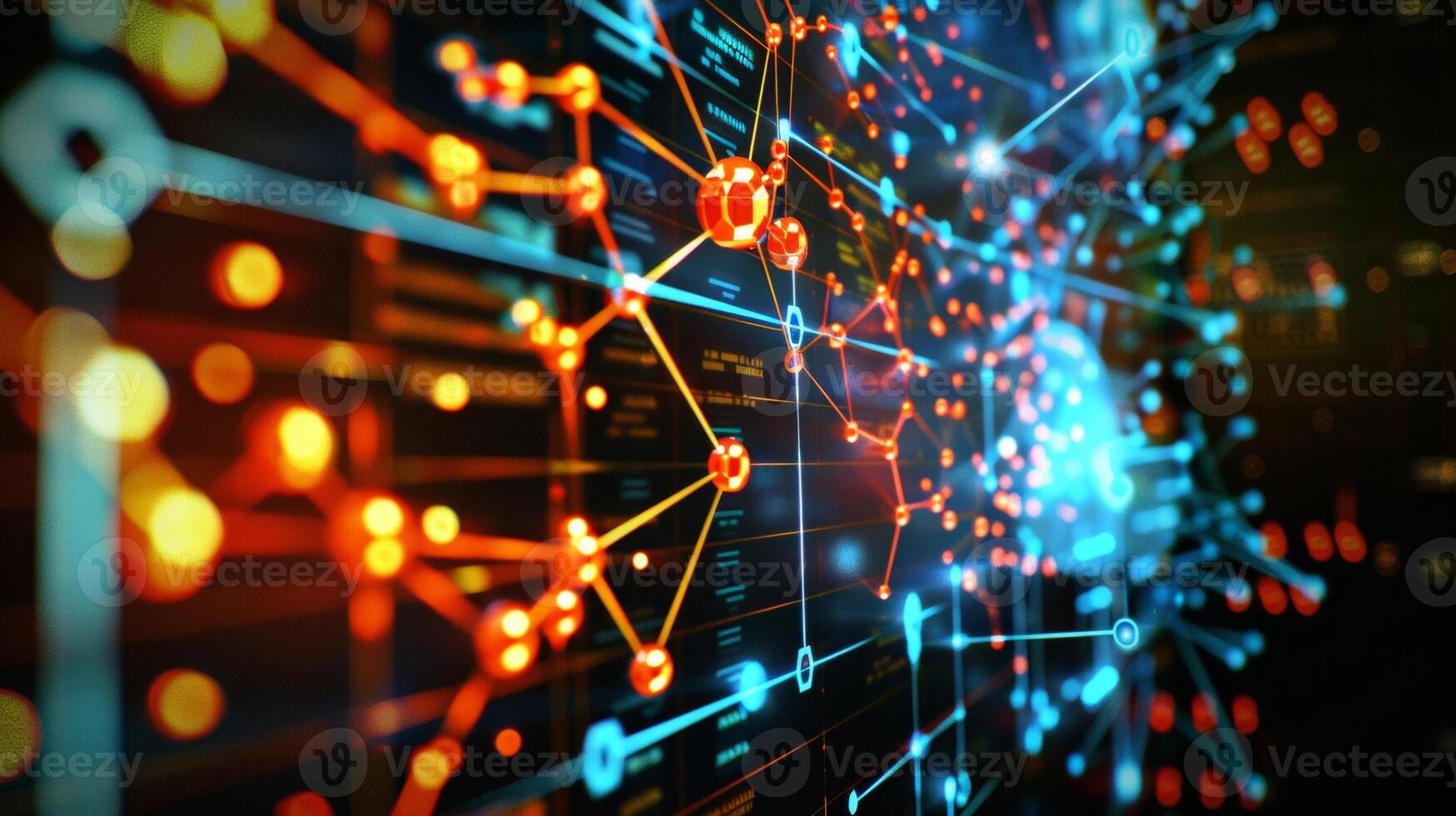 A closeup shot of a computer screen displaying complex graphs and data illustrating the computational power of graphene microchips. The speed and efficiency of these chip photo