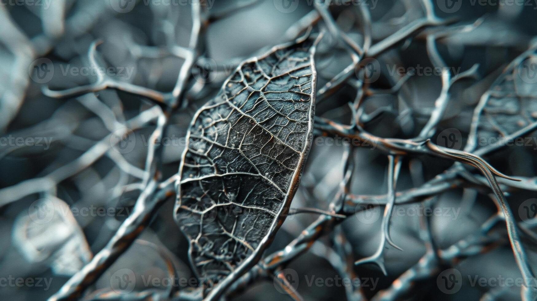 Next we see a closeup of a printing technique used on a metal surface. The pattern resembles the complex network of s found in leaves providing both aesthetic appeal and functiona photo