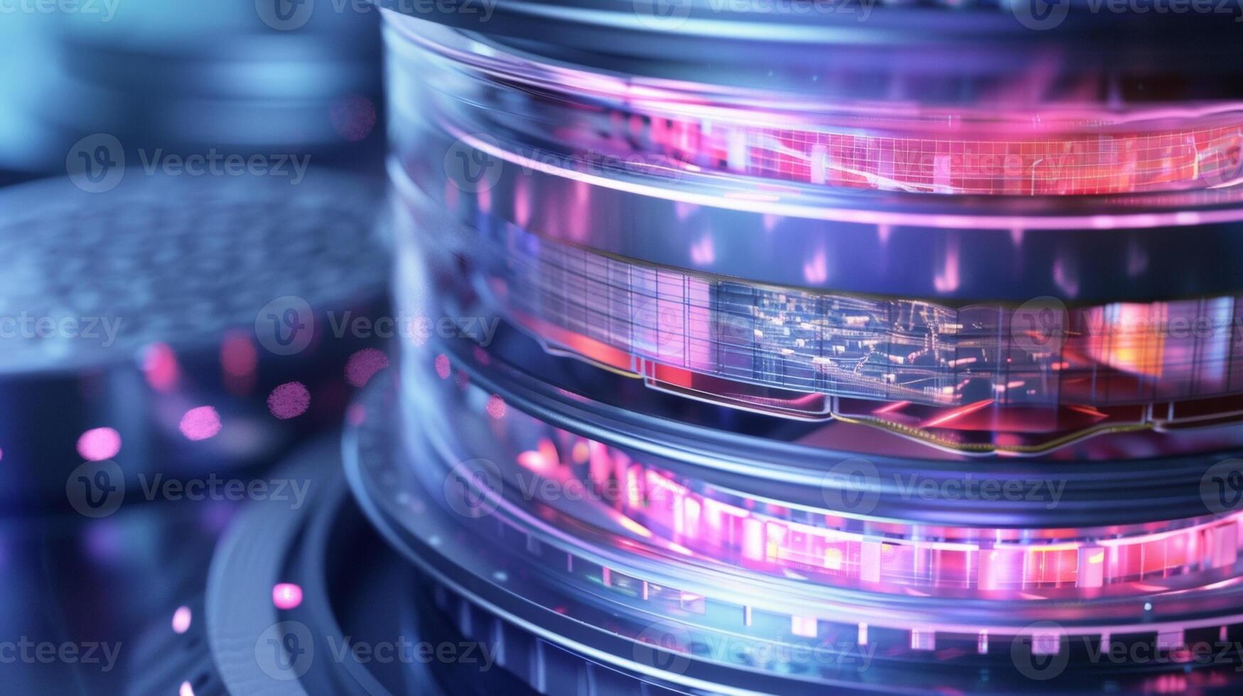 Zoomed in on an illustration of the internal structure of the concentrator showcasing the layers of materials used to and distribute sunlight photo