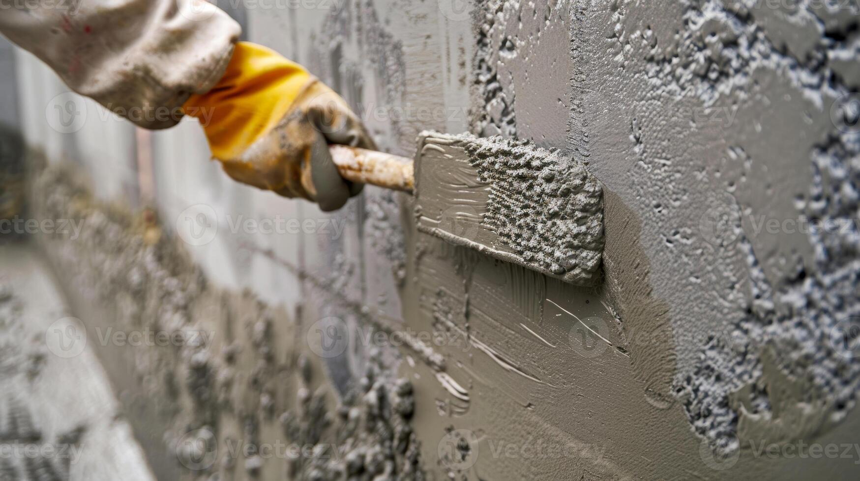 A worker meticulously smooths the surface of a newly poured concrete wall ensuring a flawless finish that is only possible with carefully constructed formwork photo