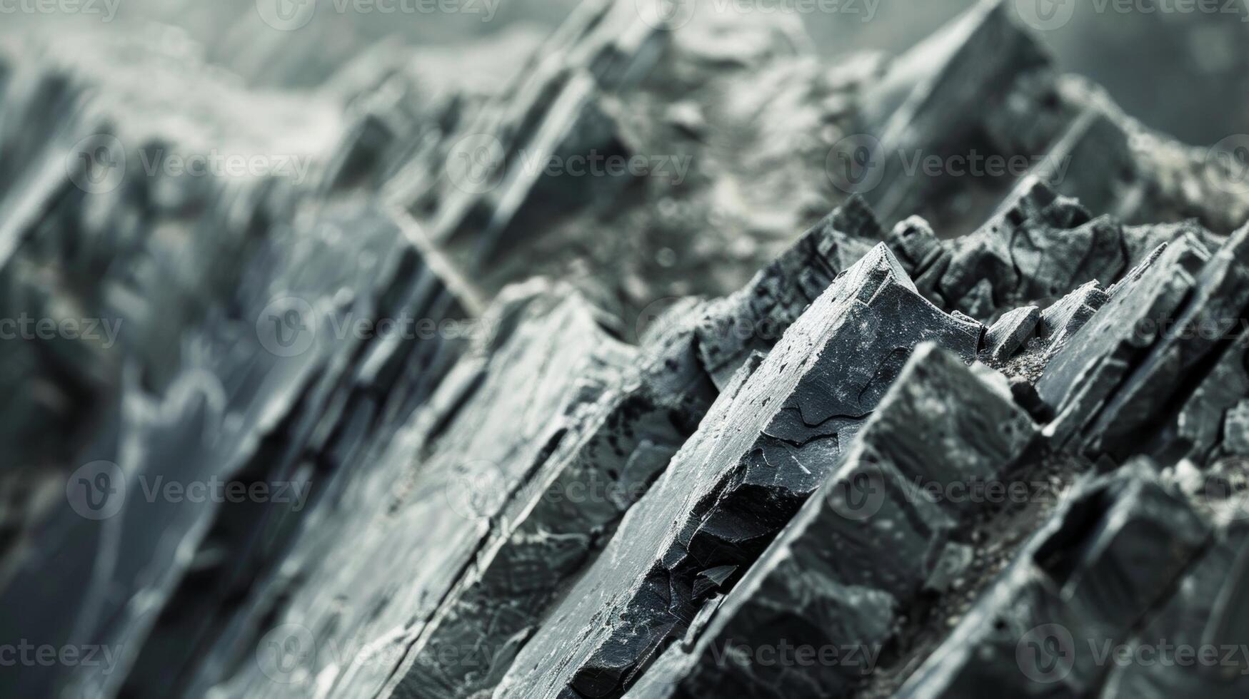 A closeup of a moraines jagged edges a result of the glaciers constant movement and reshapin photo