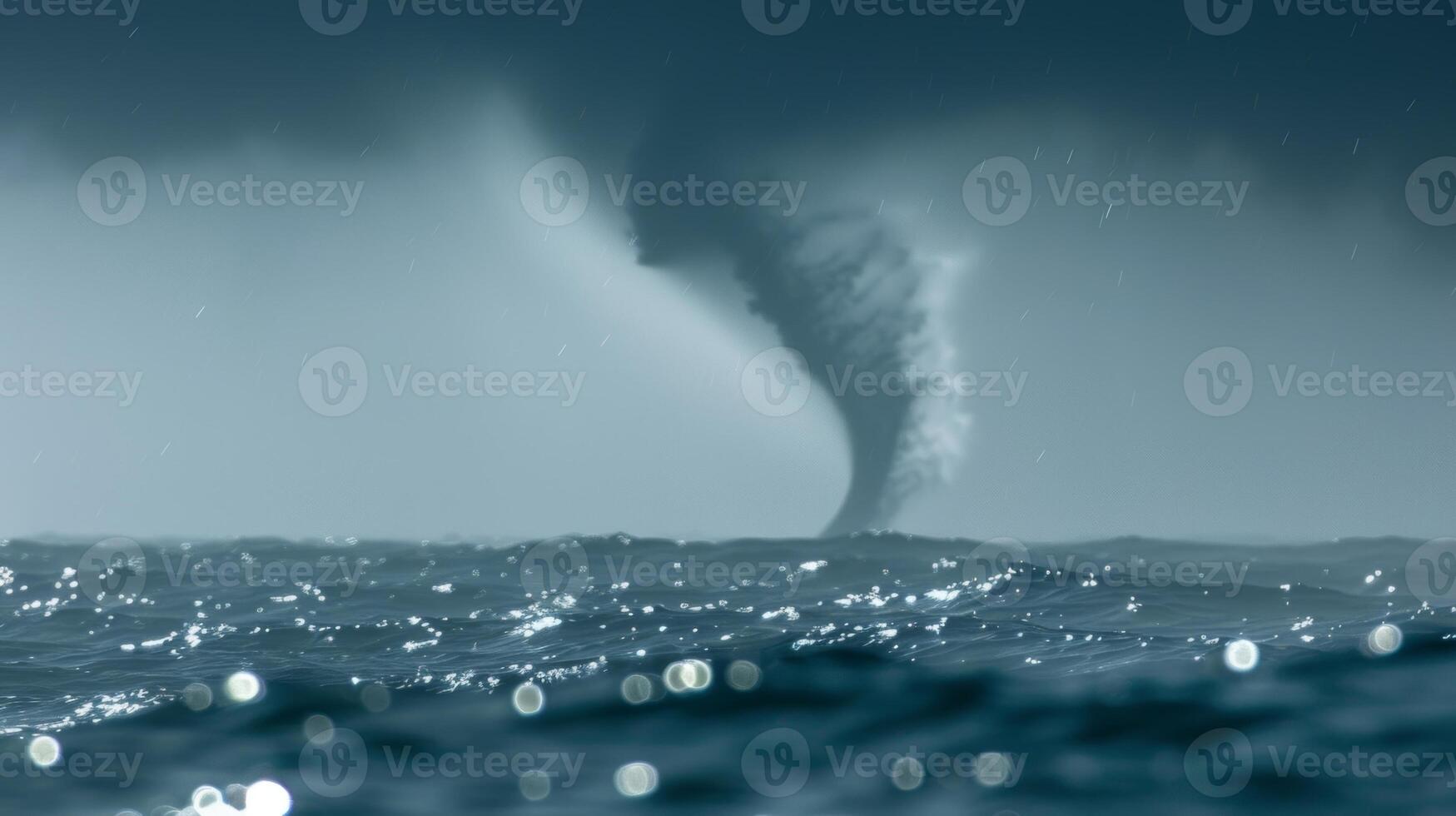 Natures version of a skyscr as a colossal water spout stands tall above a seemingly infinite ocean photo