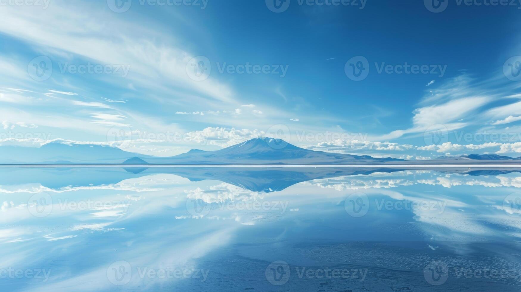 The stillness of the reflection on Salar de Uyuni creates a sense of calm and inner peace photo
