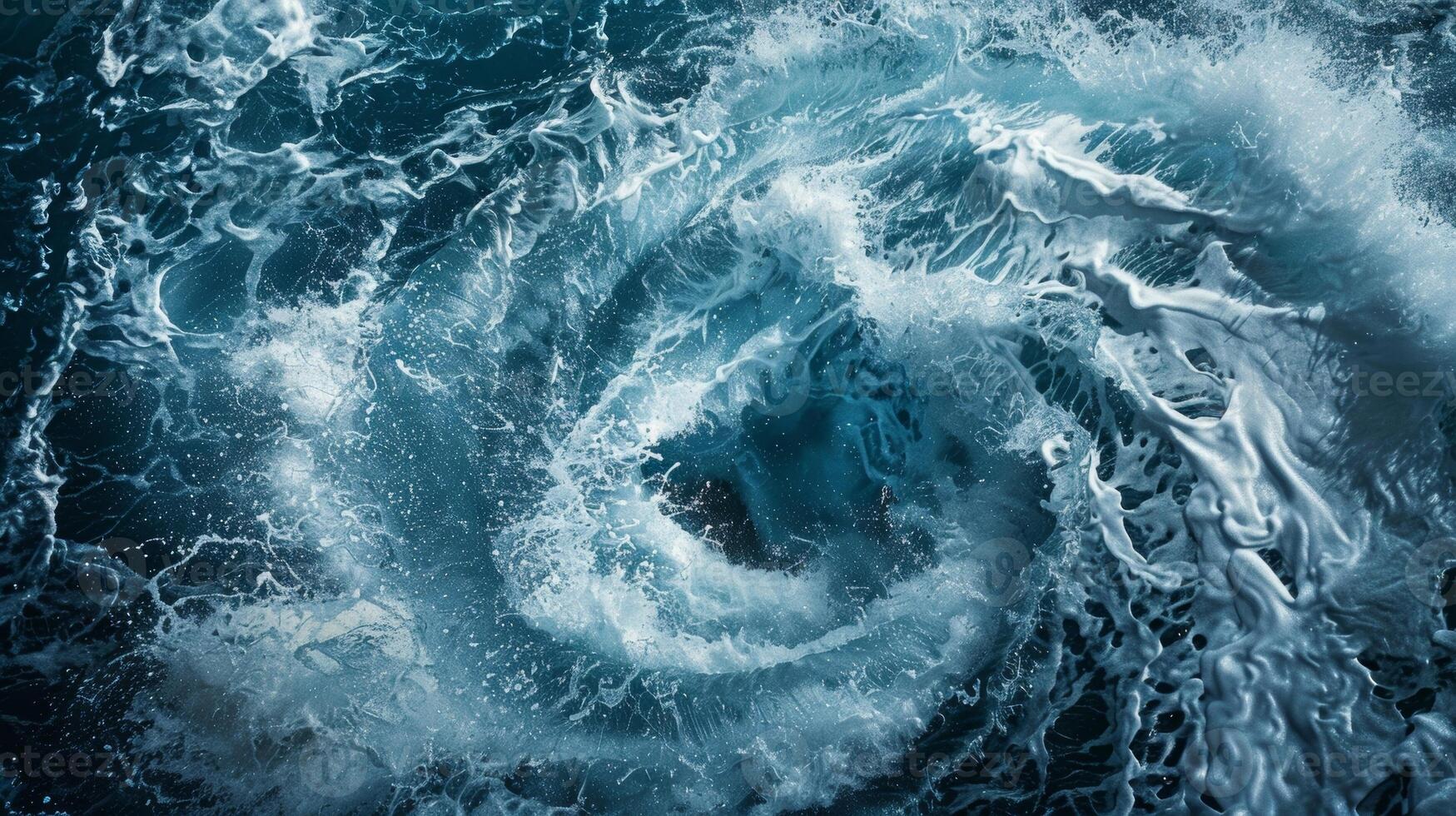 An oceanic vortex swirling relentlessly as it gathers strength and intensity photo