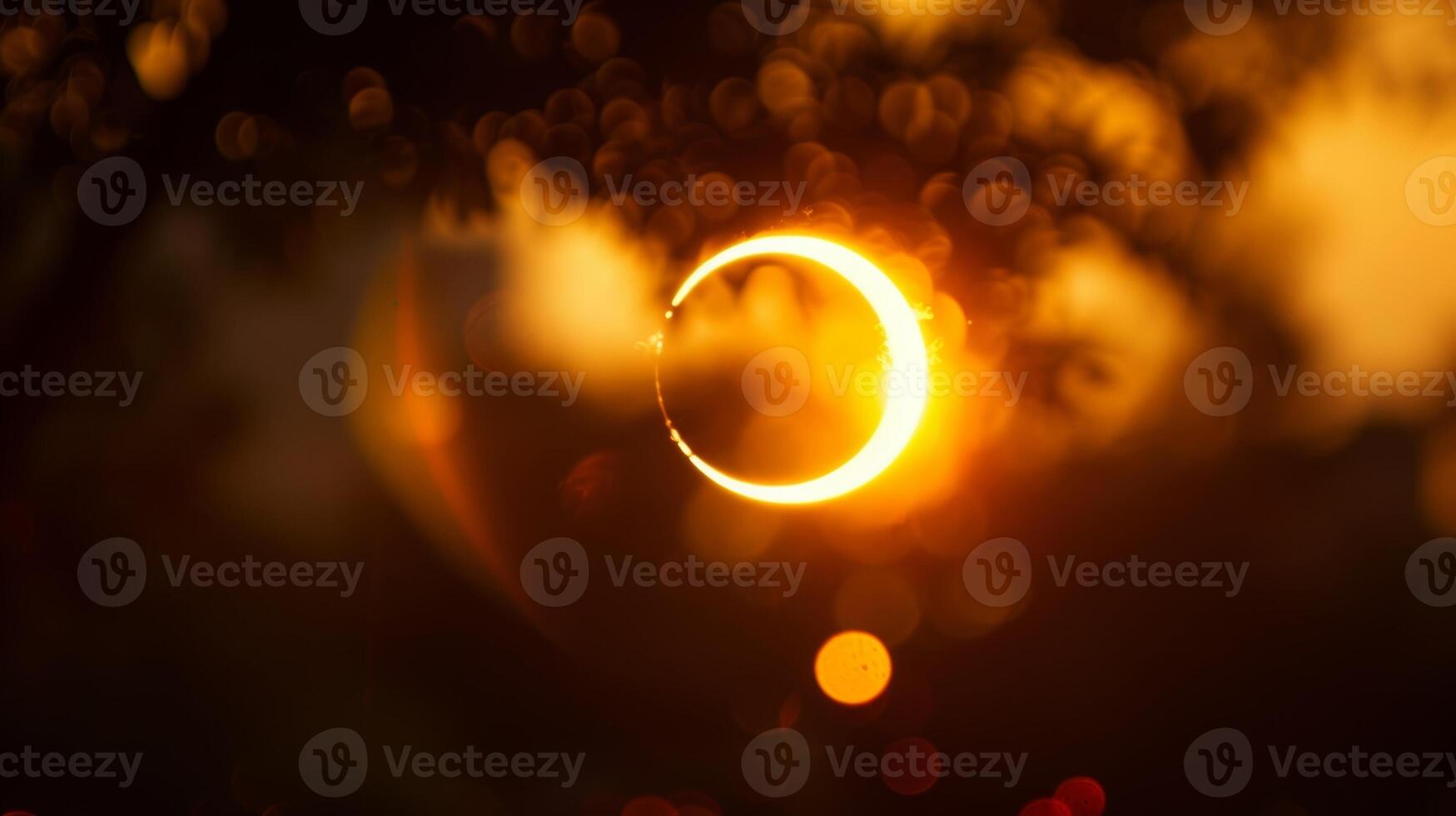 A closeup shot of the suns silhouette surrounded by the fiery ring during the Ring of Fire solar eclipse photo