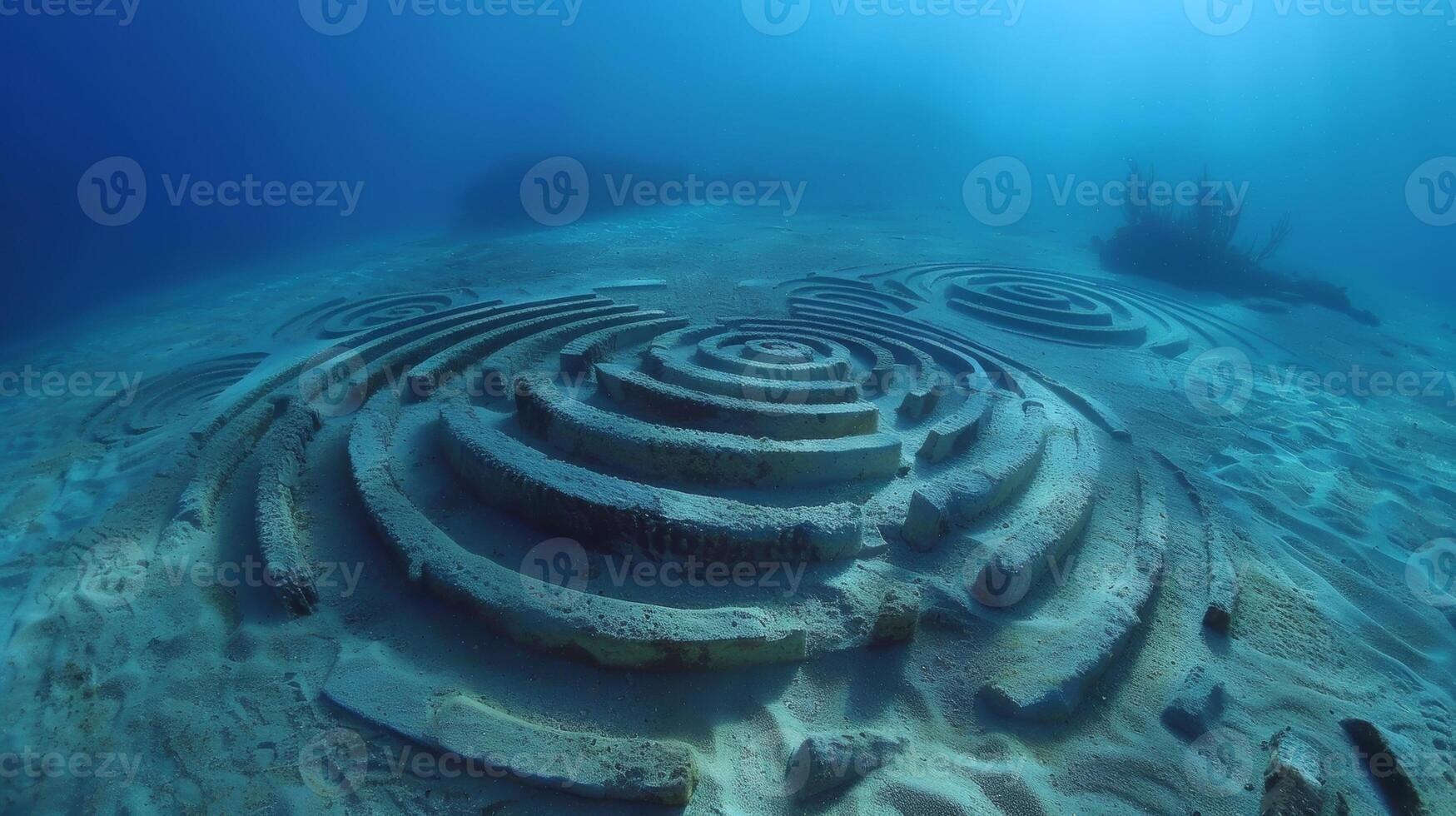 The ocean bed adorned with a collection of mysterious crop circles each one unique to its maker photo
