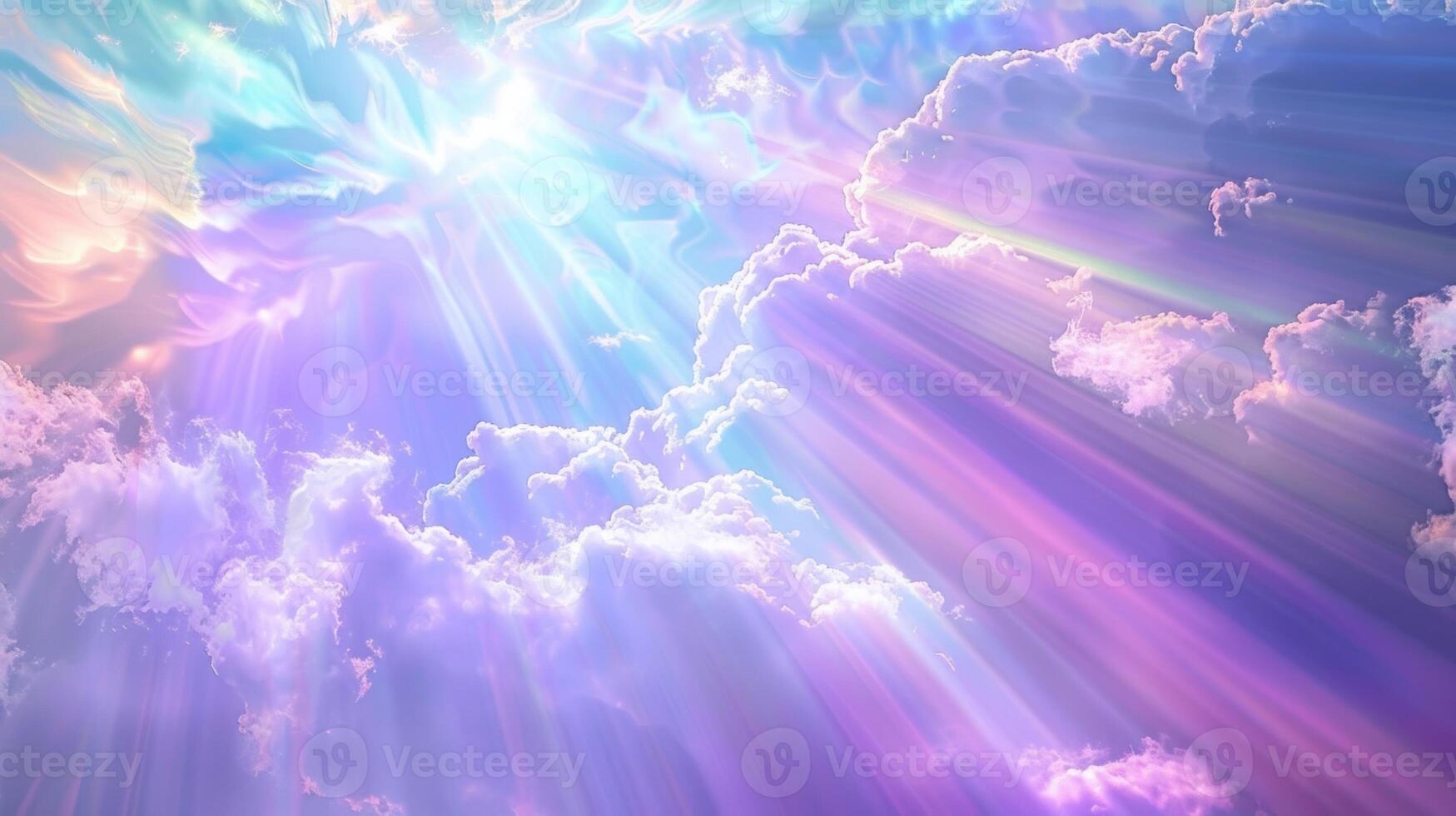 Radiating shades of iridescent light illuminating the sky with a glorious aura photo