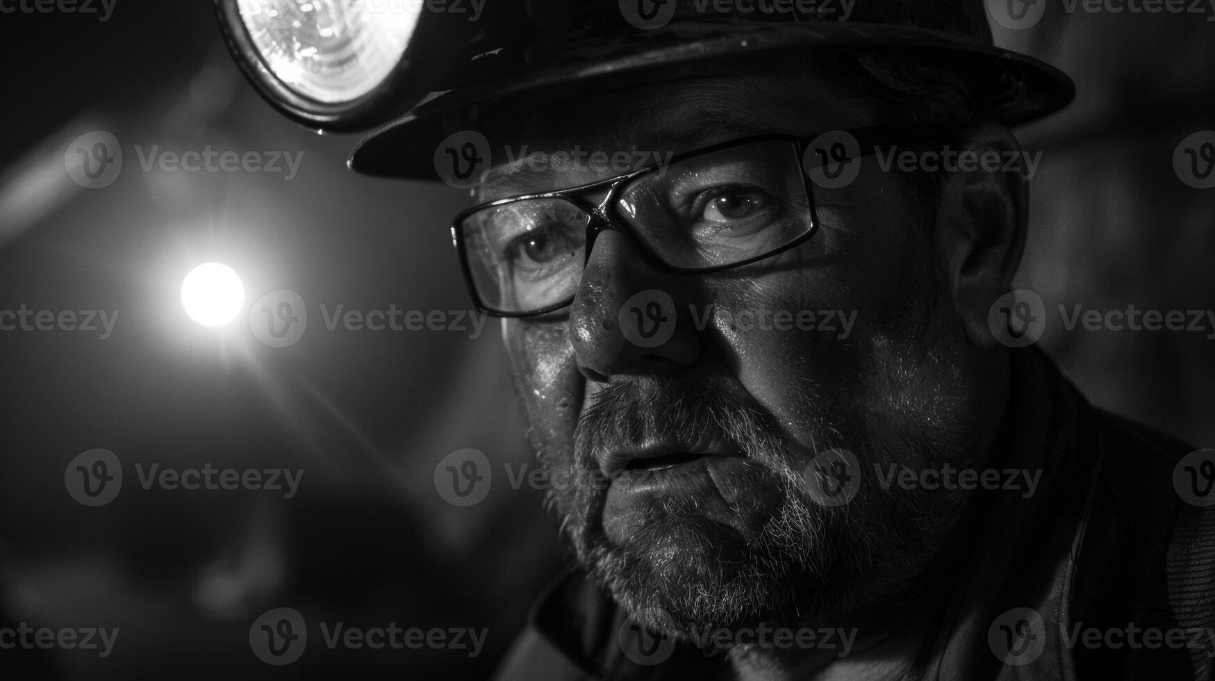 The coal miners headlamp is a constant source of light and reassurance a reminder that he is not alone in this challenging job photo