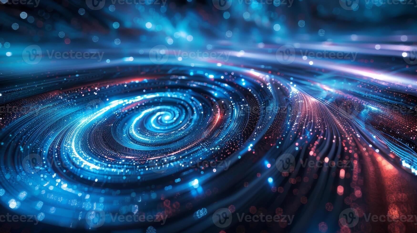 A series of abstract images resembling swirling vortexes or whirlpools depicting the transfer of data between different telecommunication nodes photo