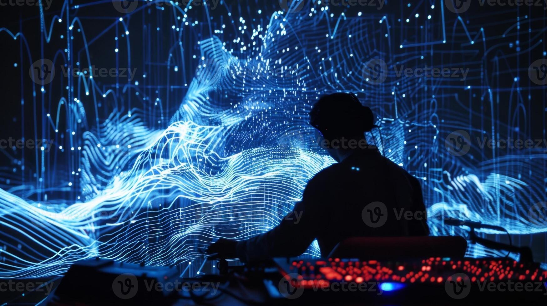 Utilizing complex statistical models the composer manipulates data to create a symphony that captures the essence of a global event photo