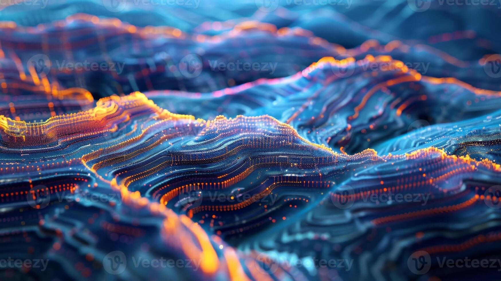Multiple data layers overlaid on top of one another reveal intricate patterns of fault lines folds and other structural features photo