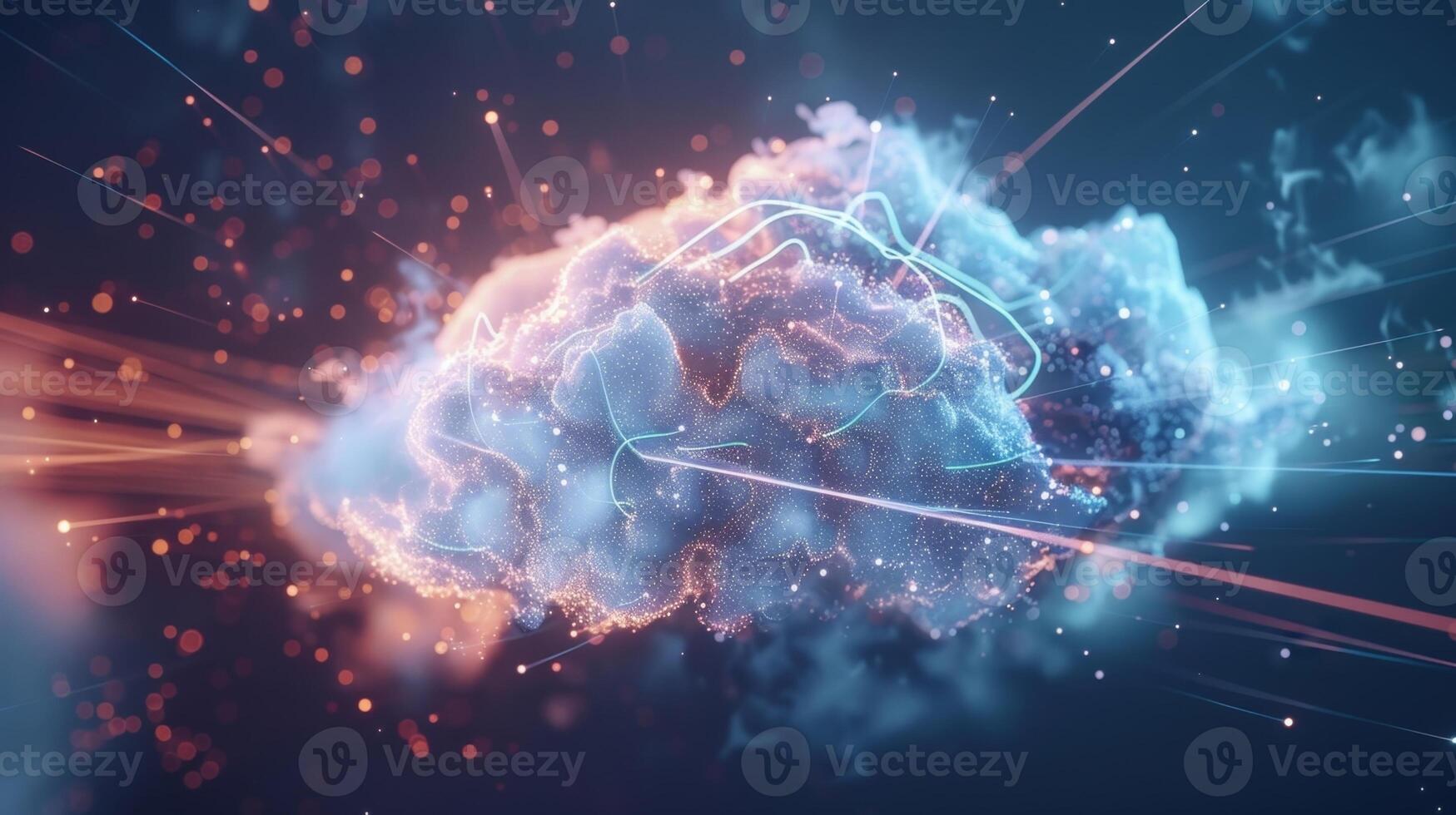 Thunder cracks as the cloud of information unleashes its full potential onto every device connected to the network photo