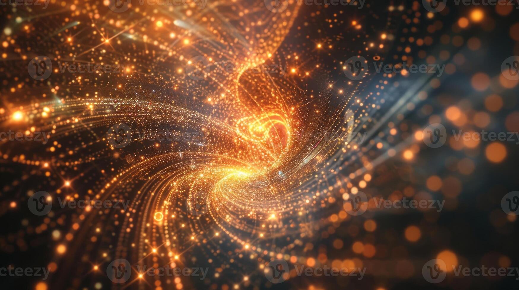 An ethereal dance of entangled particles symbolizing the harmony required for efficient quantum computing in data analysis photo