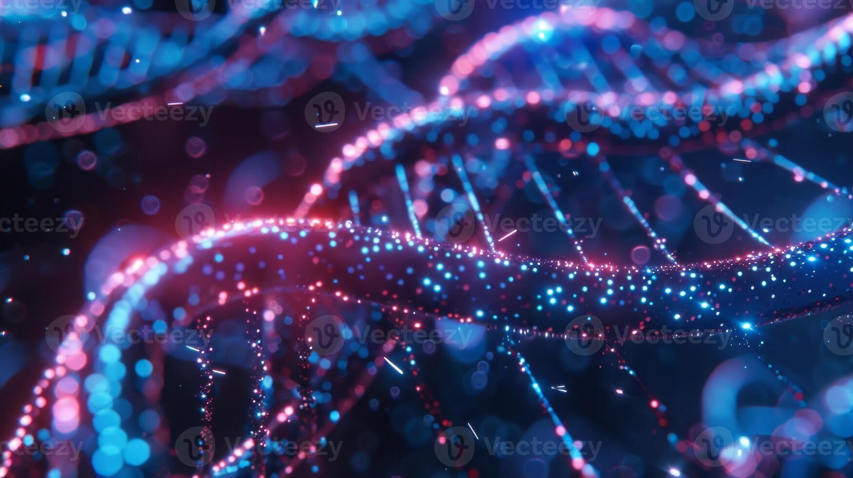 An intersecting maze of information and genetic material symbolizing the complex merging of biology and technology in DNA data storage photo