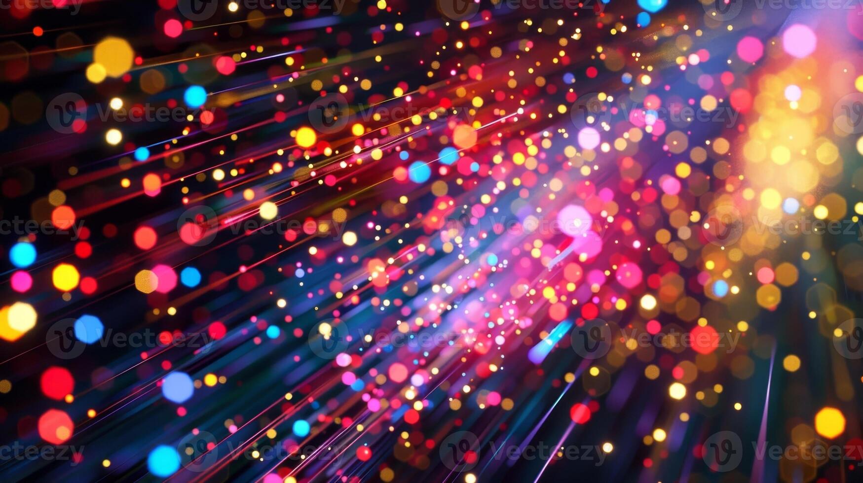 A cascade of vividly colored quantum particles symbolizing the visualization capabilities of quantum computing in data analysis photo