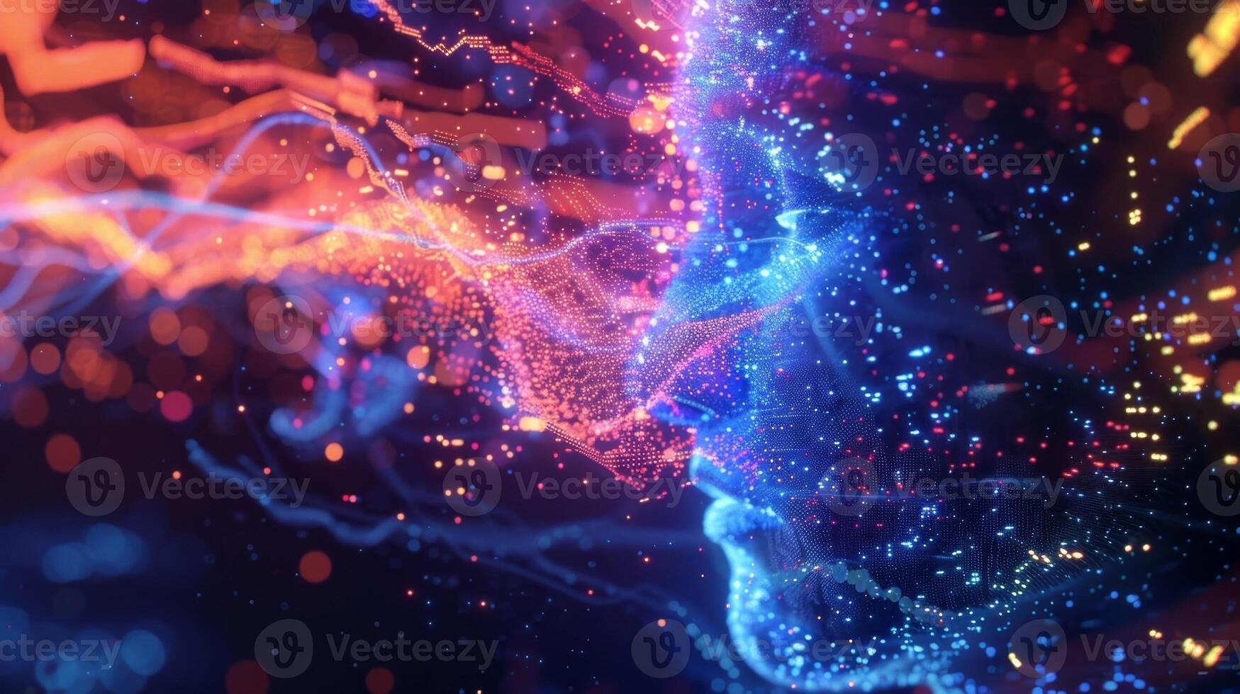 Like a budding mind the AI avatar eagerly consumed the vast amounts of data swirling around it growing in knowledge with each passing moment photo