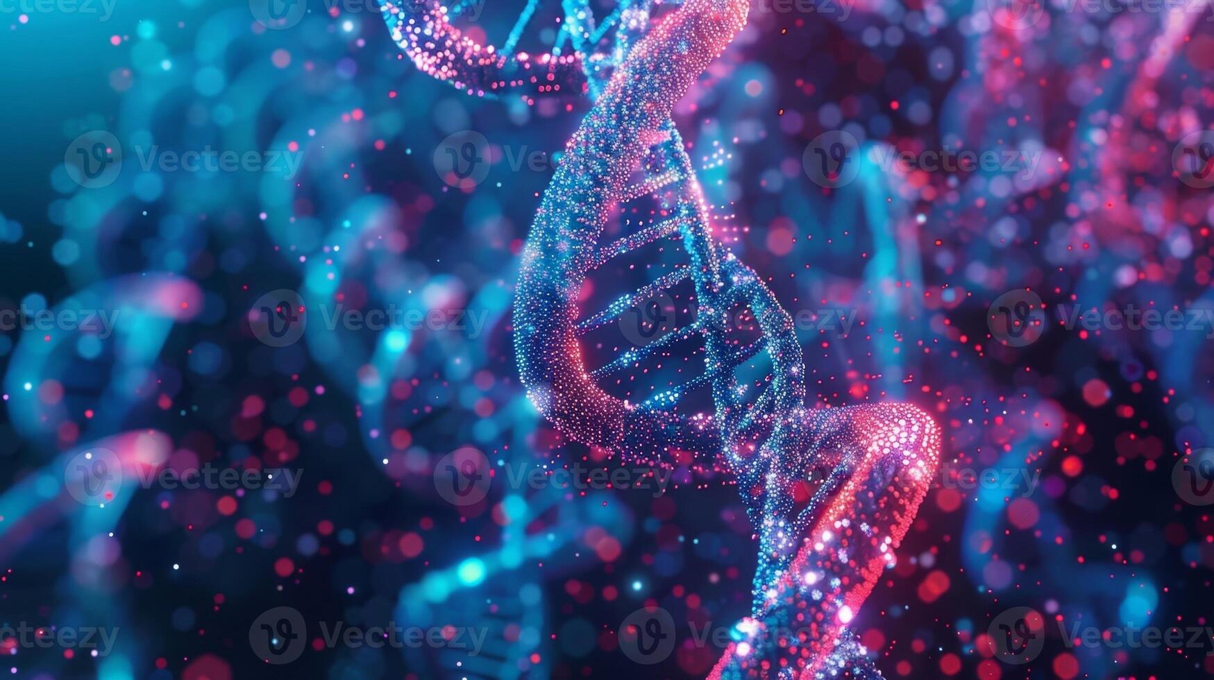 A microscopic view of cellular structures and sequences revealing the building blocks of DNA and genetic information photo