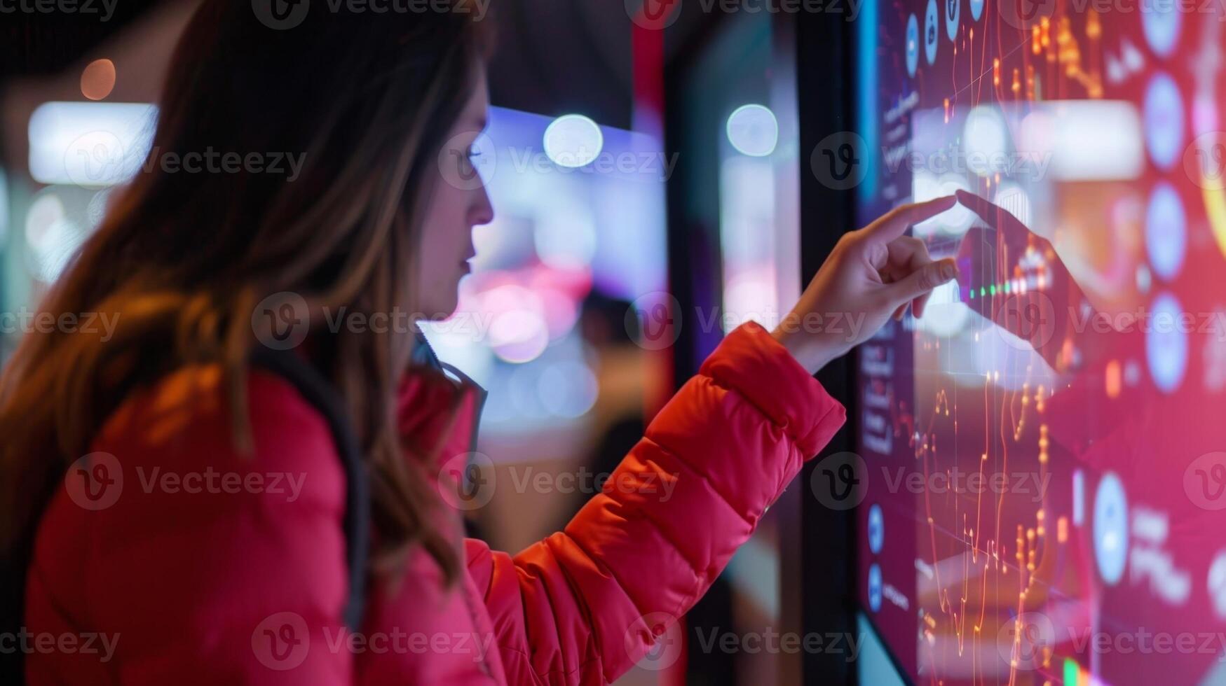 An interactive exhibit where visitors can use their own data such as fitness tracker stats or daily screen time to create personalized visualizations photo
