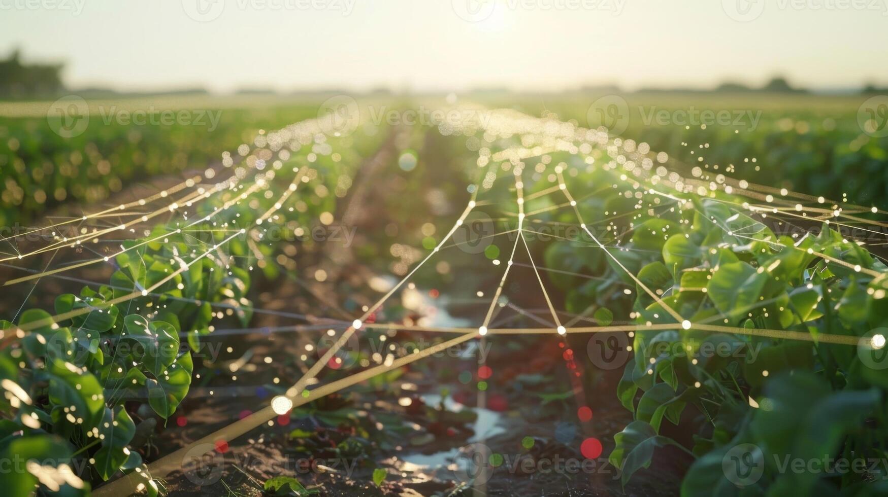 A smart irrigation system automatically adjusts water usage based on realtime data ensuring crops receive the optimal amount of moisture for maximum growth photo