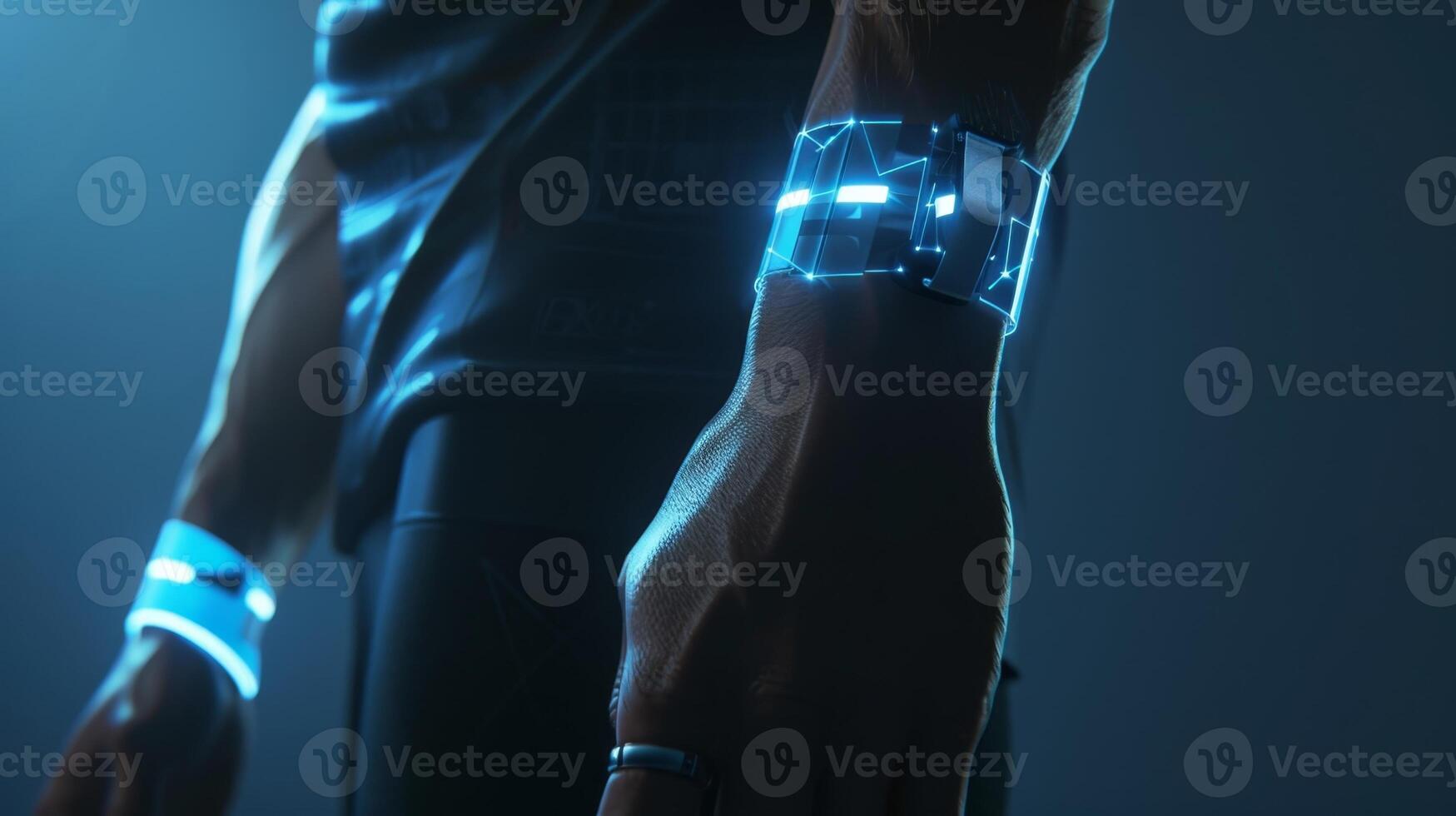 A wearable armband that uses bioimpedance technology to capture data such as total body water muscle mass and body fat percentage all shown in realtime on a connected device photo