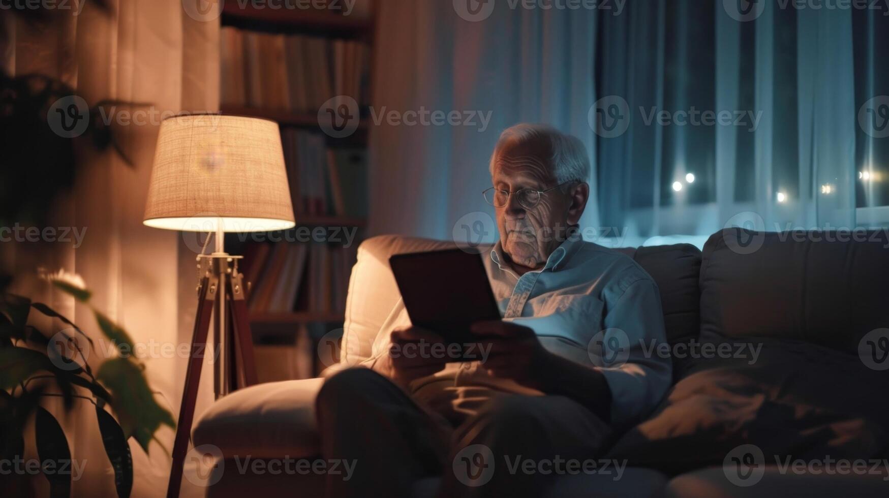 A retiree monitoring their retirement fund on a datadriven personal finance app confident in their financial decisions thanks to realtime data photo