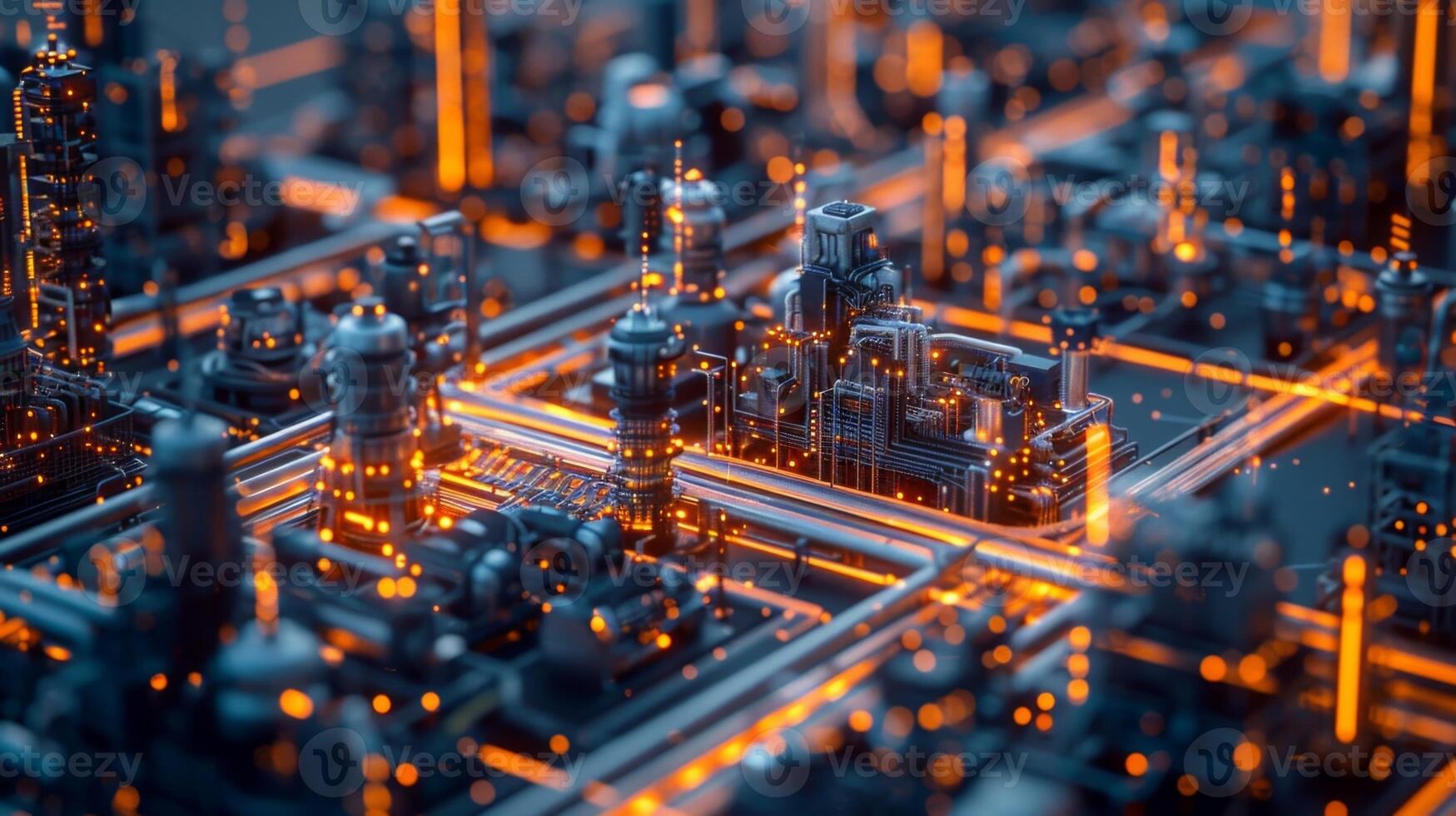 An industrial complex equipped with tingedge technology utilizing artificial intelligence and machine learning to constantly improve data production ods photo