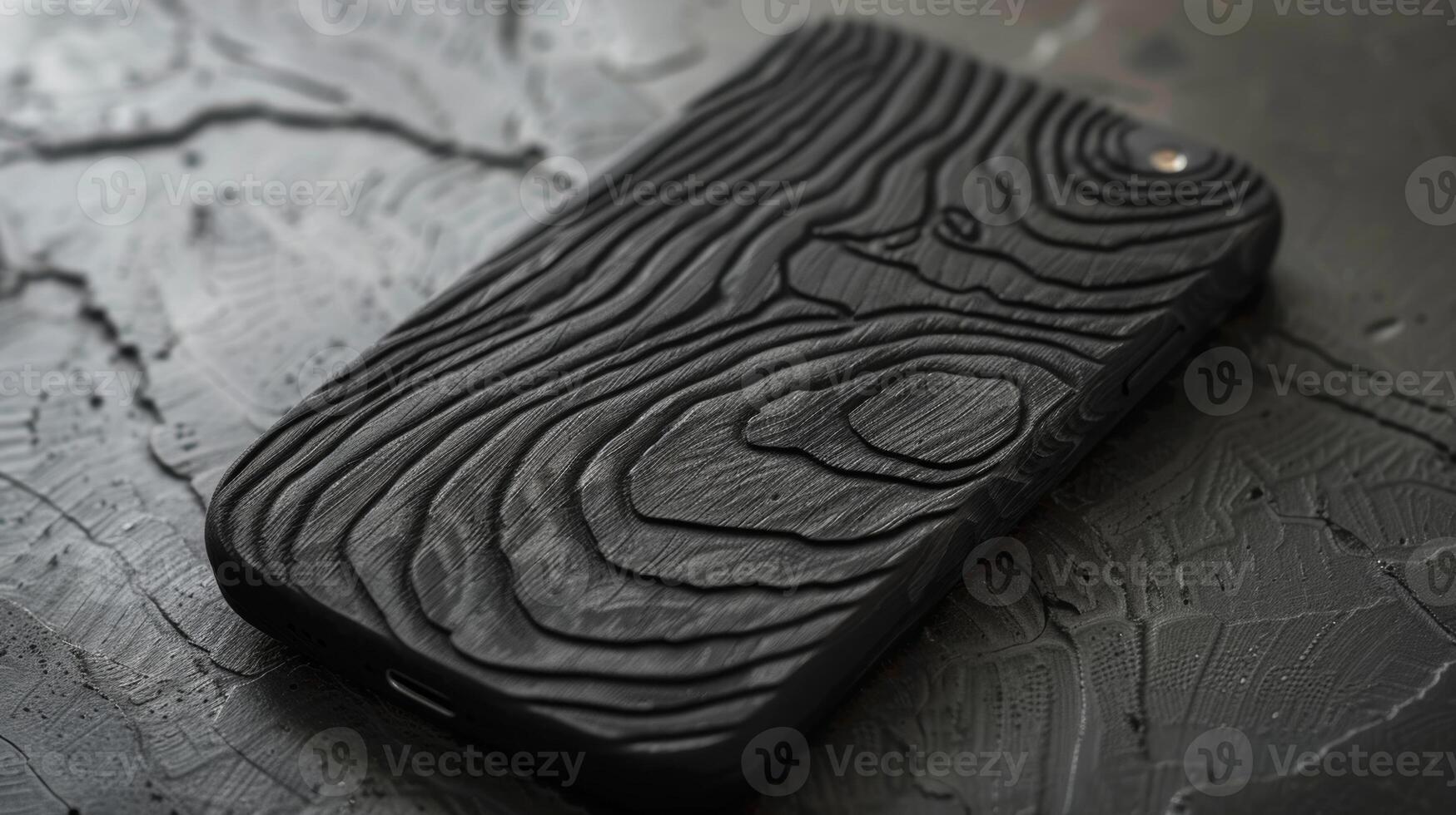 Fine grooves like tree bark give a tactile feel to this textured smartphone back resembling ridges from a topographical map photo