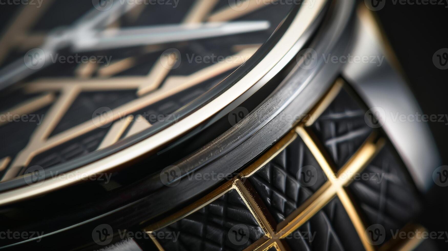 A unique pattern of intersecting lines adorns the bezel creating a modern and bold texture photo