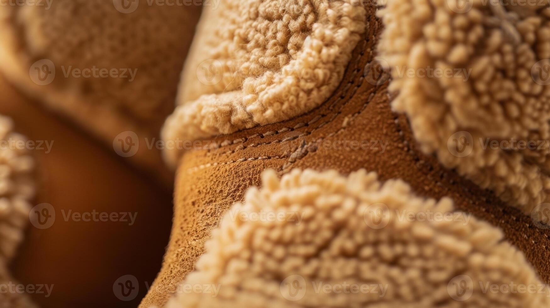 Rough and co light brown Sherpa lining resembling sheeps wool inside a cozy pair of boots photo