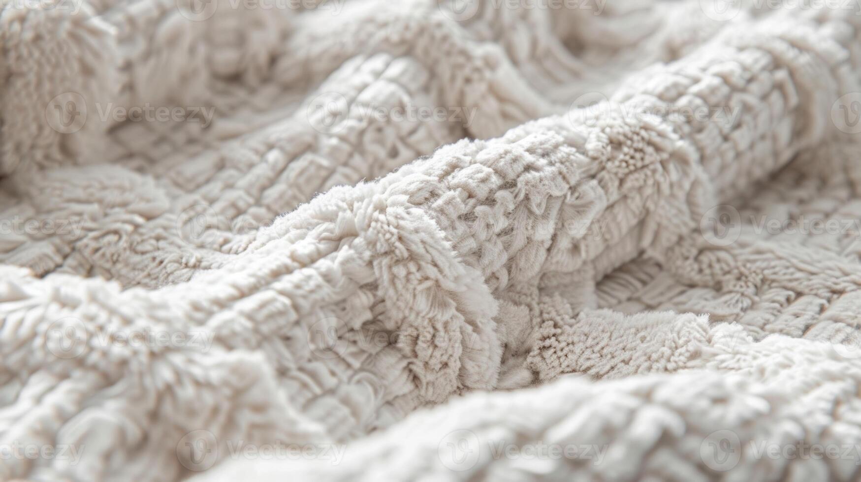 The intricate crisscross pattern of a plush chenille throw each crossed thread creating a plush and tactile surface photo