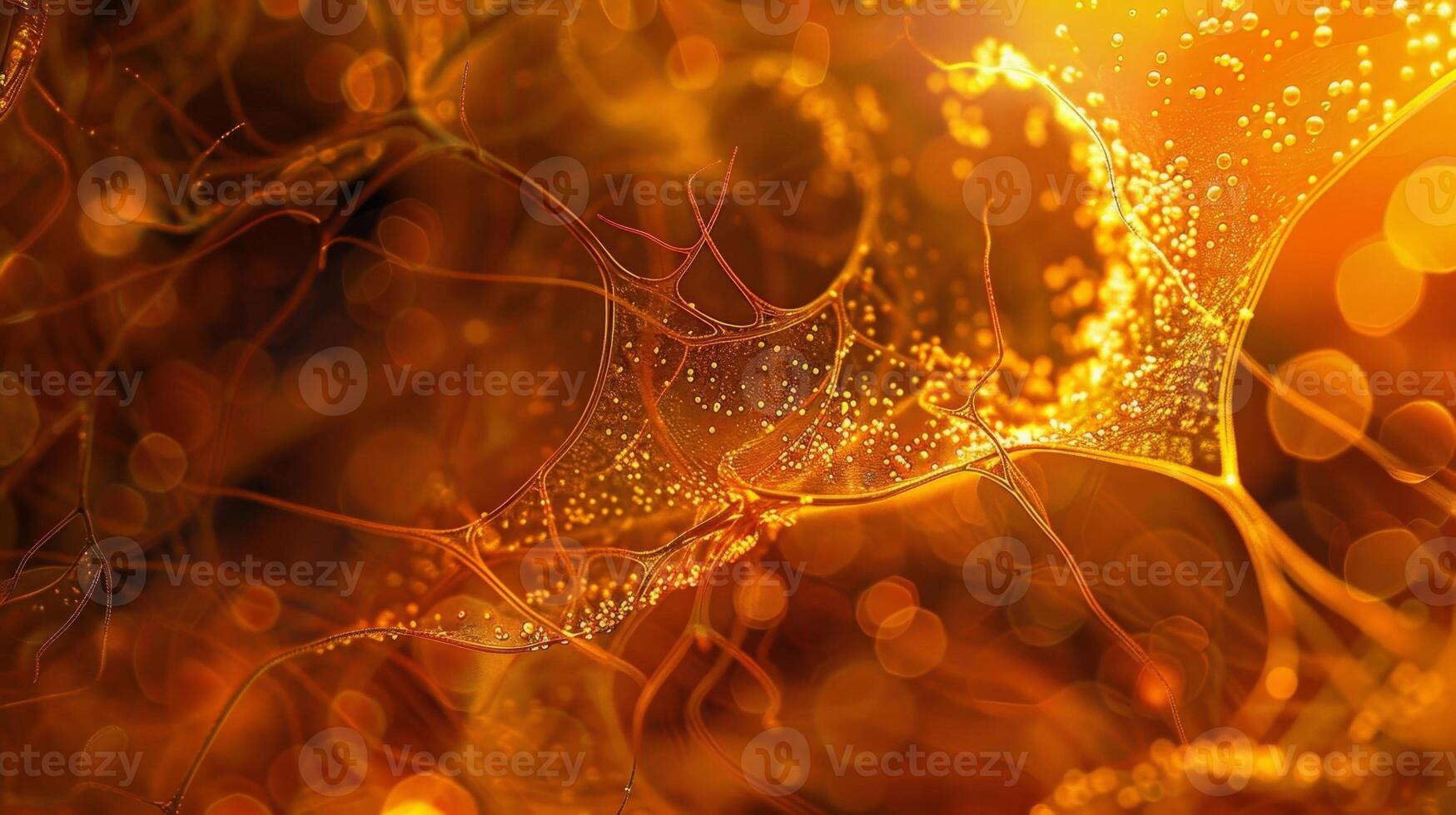 The intricate network of retinal cells is illuminated by incoming light captured in this microscopic image photo