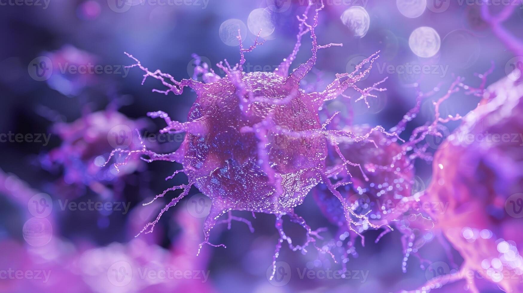 A cascade of dendritic cells migrating towards a site of coordinating the immune response photo
