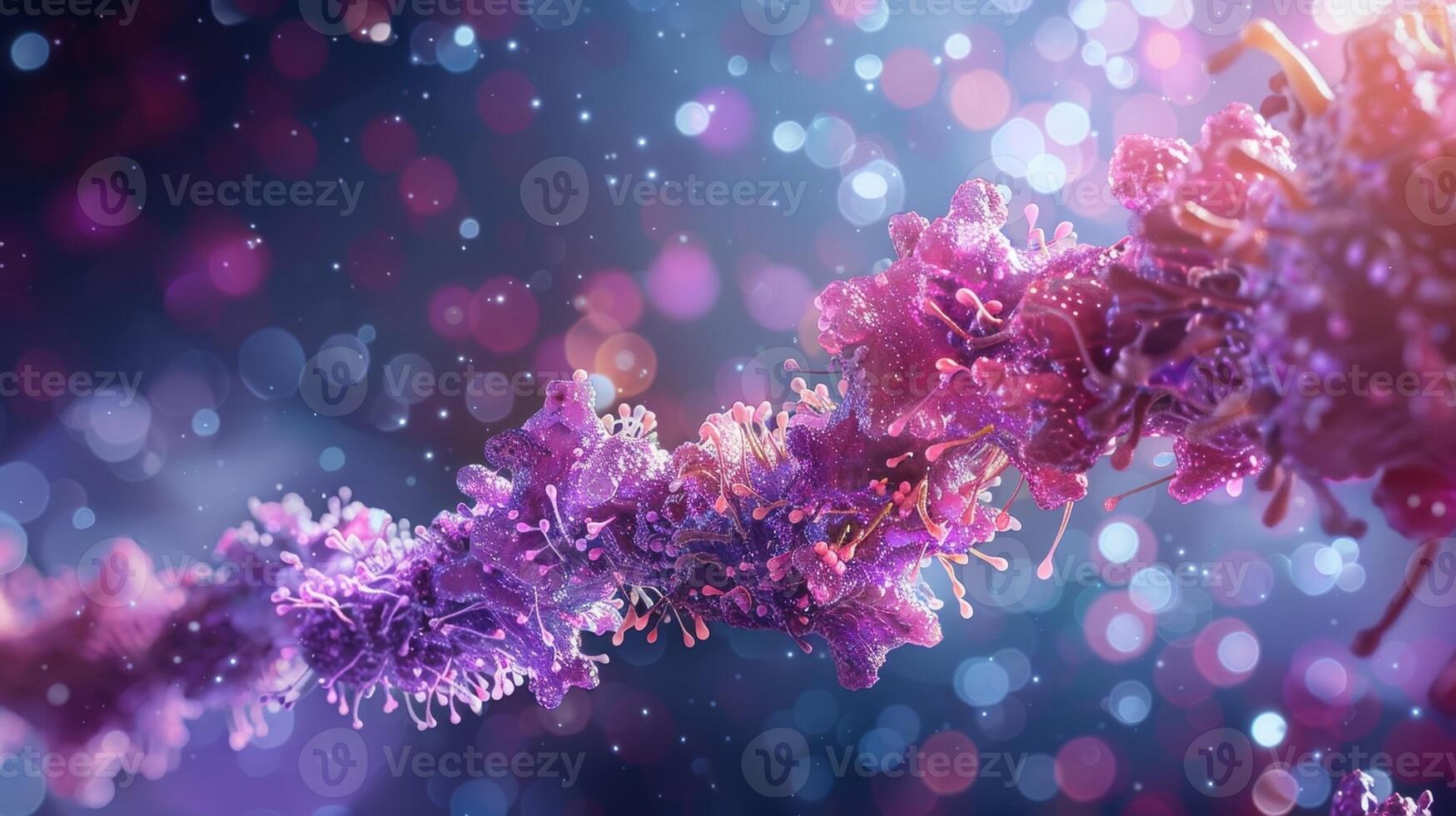 An artistic depiction of the signaling cascade that occurs when a Tcell receptor binds to an antigen photo