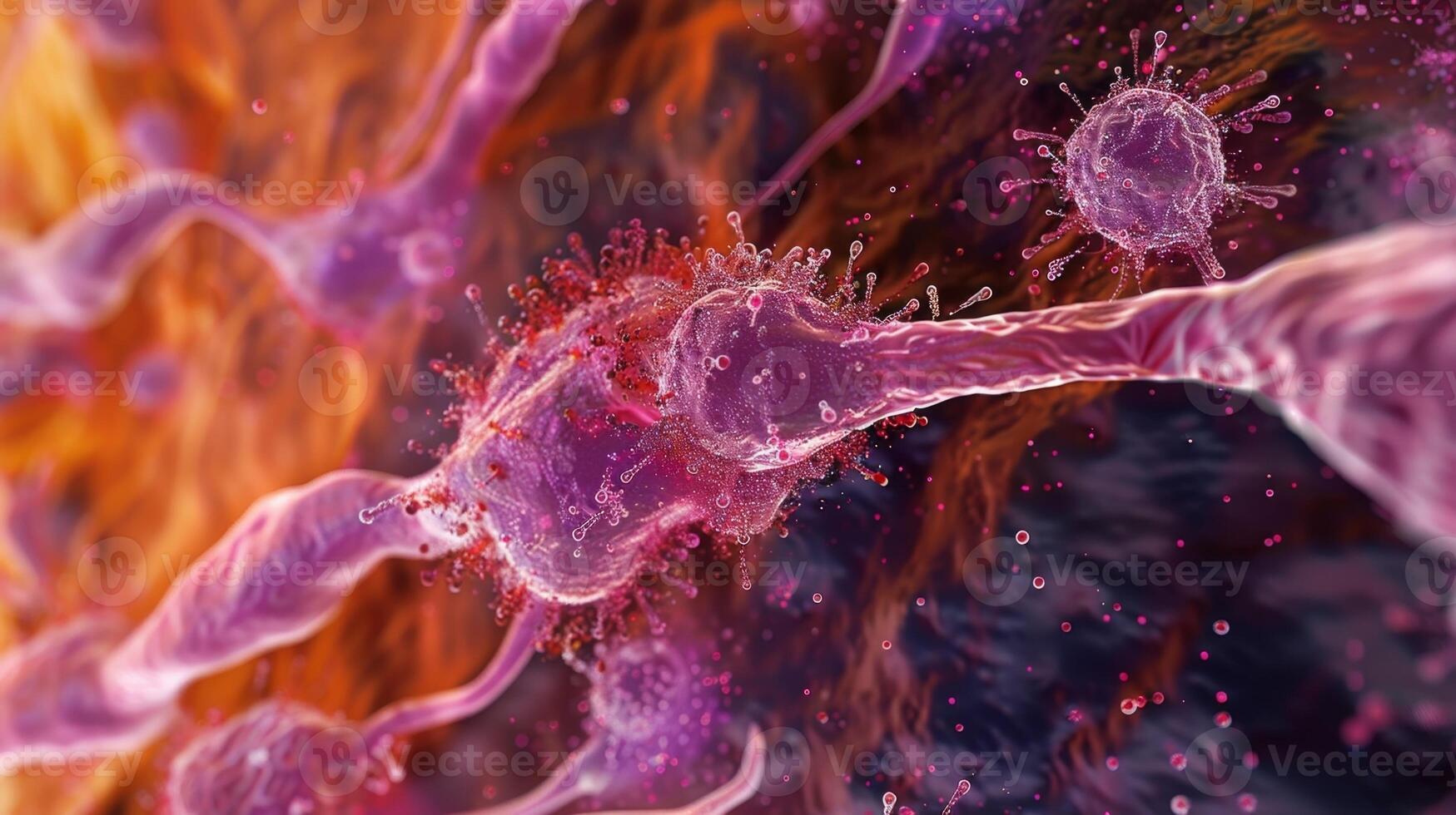 The release of toxic substances by macrophages during phagocytosis to aid in the destruction of ingested bacteria photo