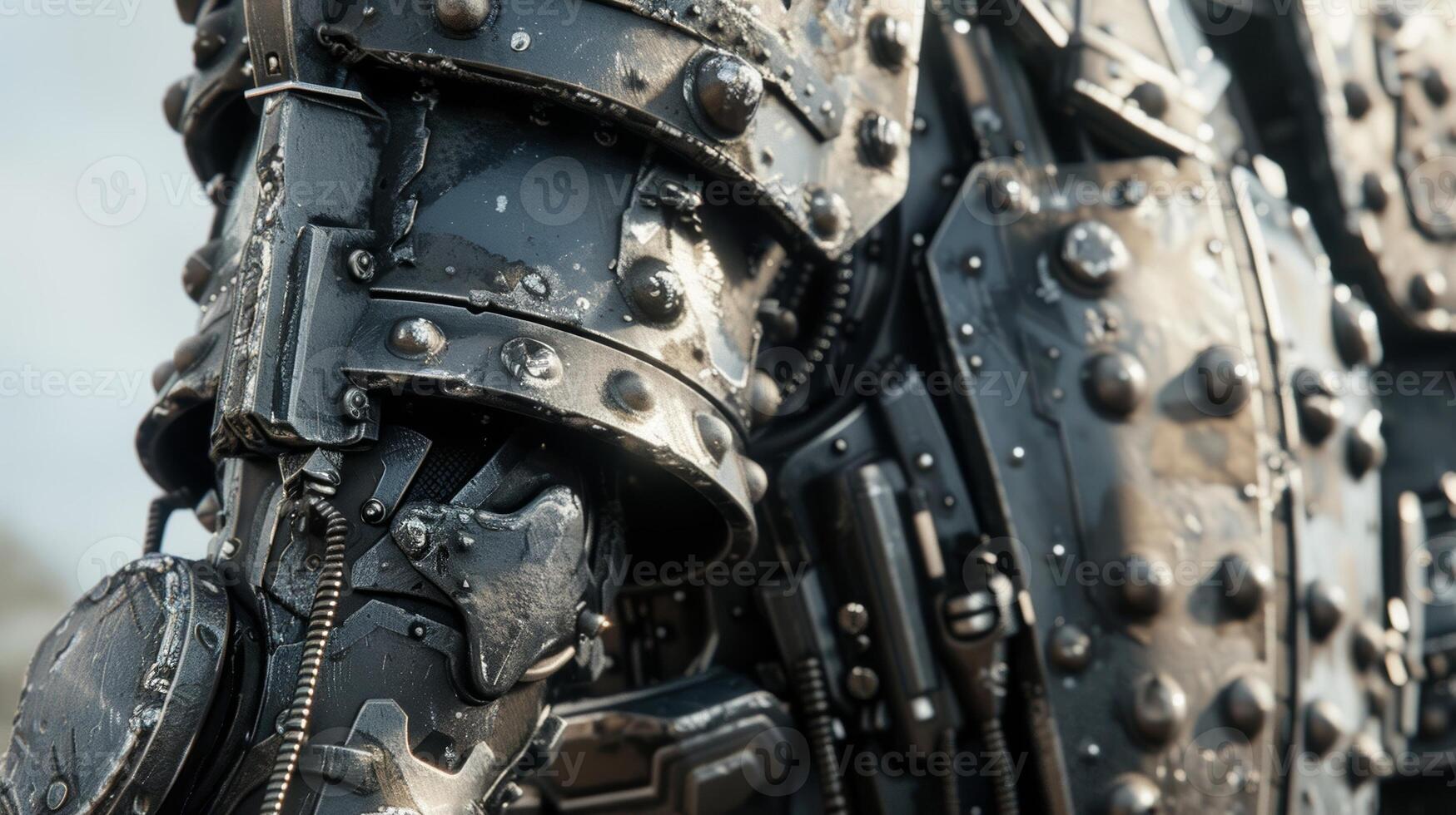 Riveted Armor The texture of this robots skin is reminiscent of old knights armor with thick round rivets giving it a sy and protective appearance photo
