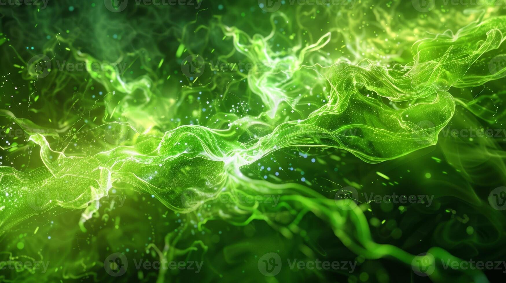 A burst of electric green liquid exploding upward in a splash revealing intricate tendrils and patterns within the glowing substance photo