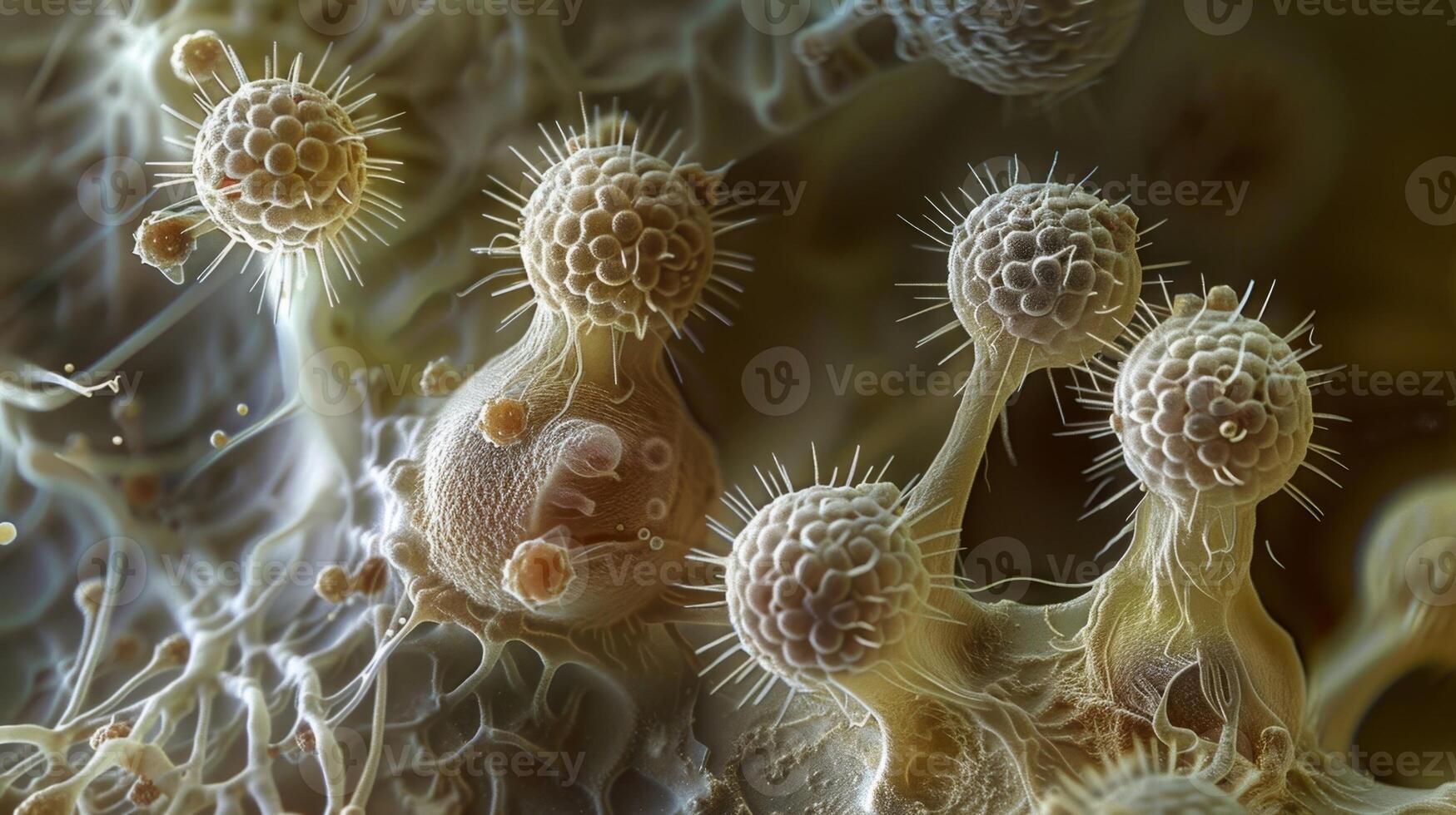 Scanning electron micrograph of taste buds showing their distinctive bulbous shape and cilia photo