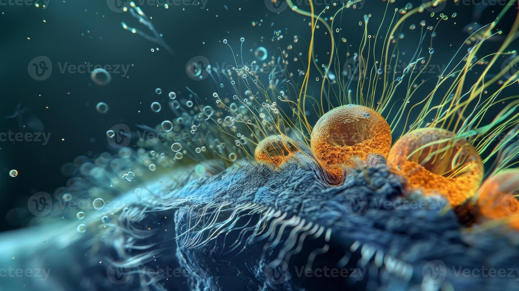 A microscopic glimpse of a hair follicle in the telogen phase characterized by a large round at the base of the hair that is the site of new hair growth photo