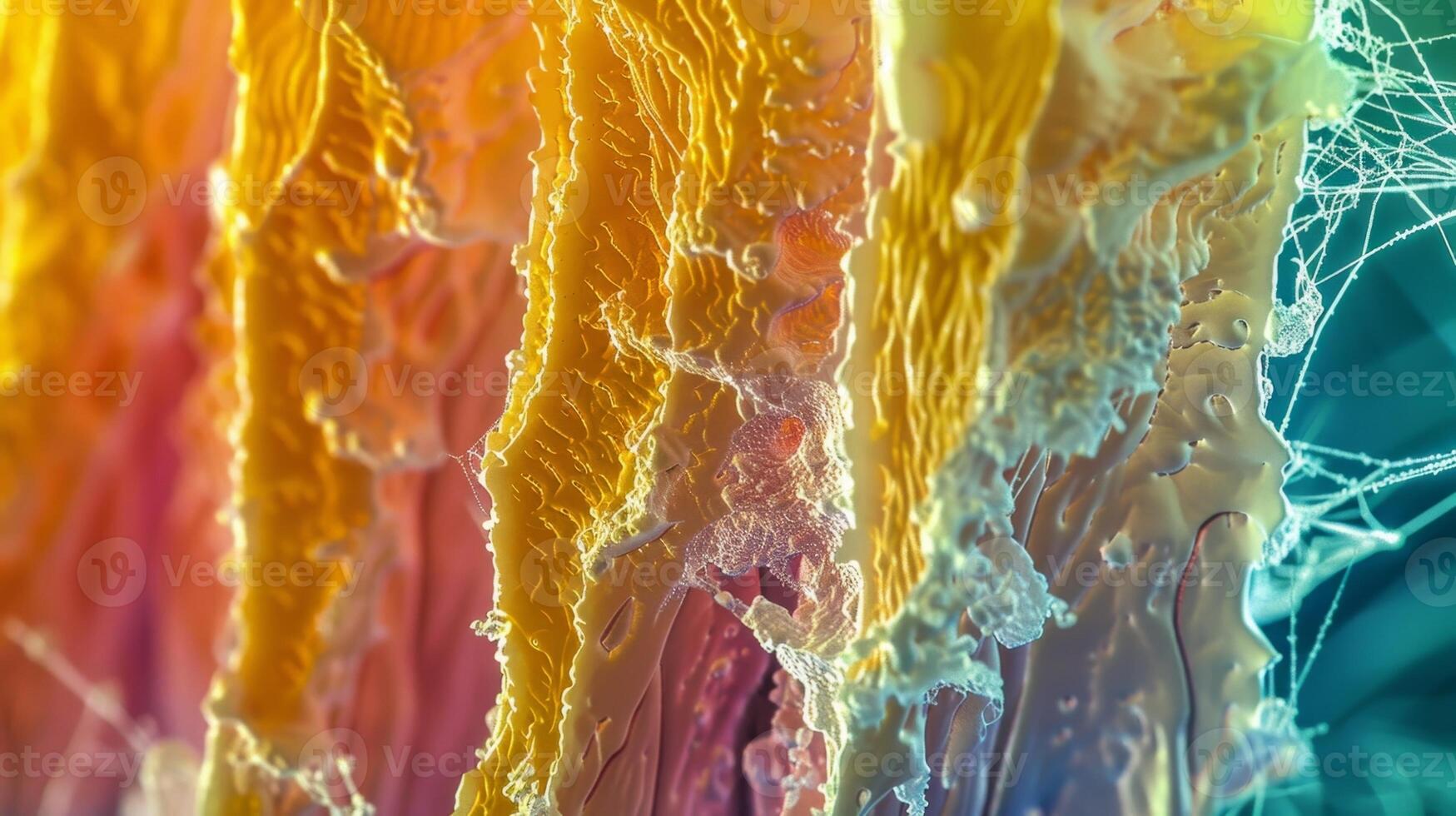 A magnified image reveals the presence of collagen fibers in dental tissues playing a key role in tooth structure and support photo